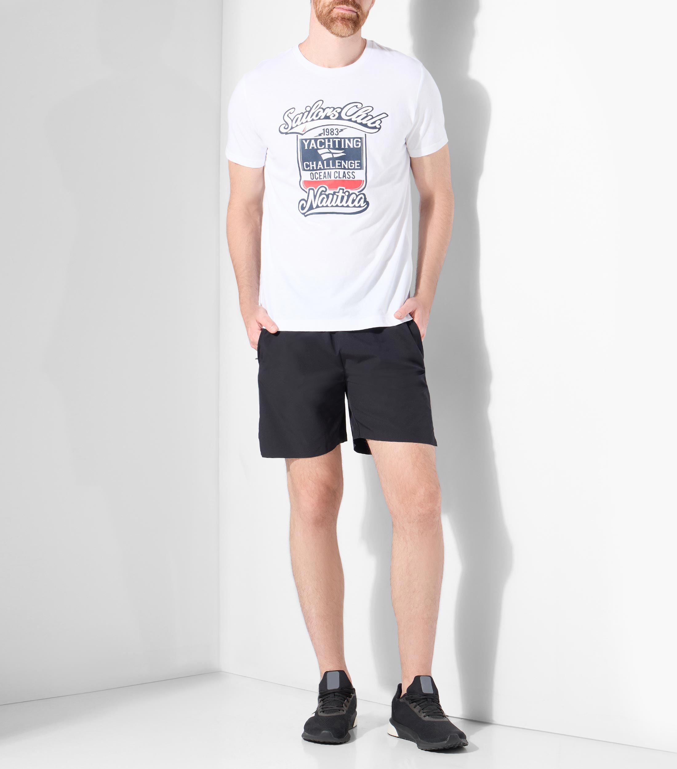 Playera cuello redondo manga corta estampada Hombre