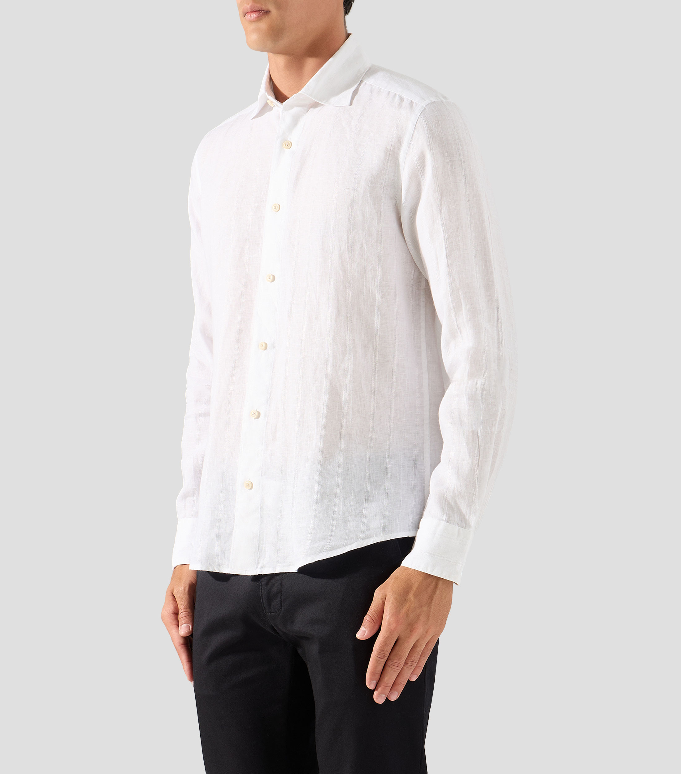 Camisa lisa manga larga Hombre