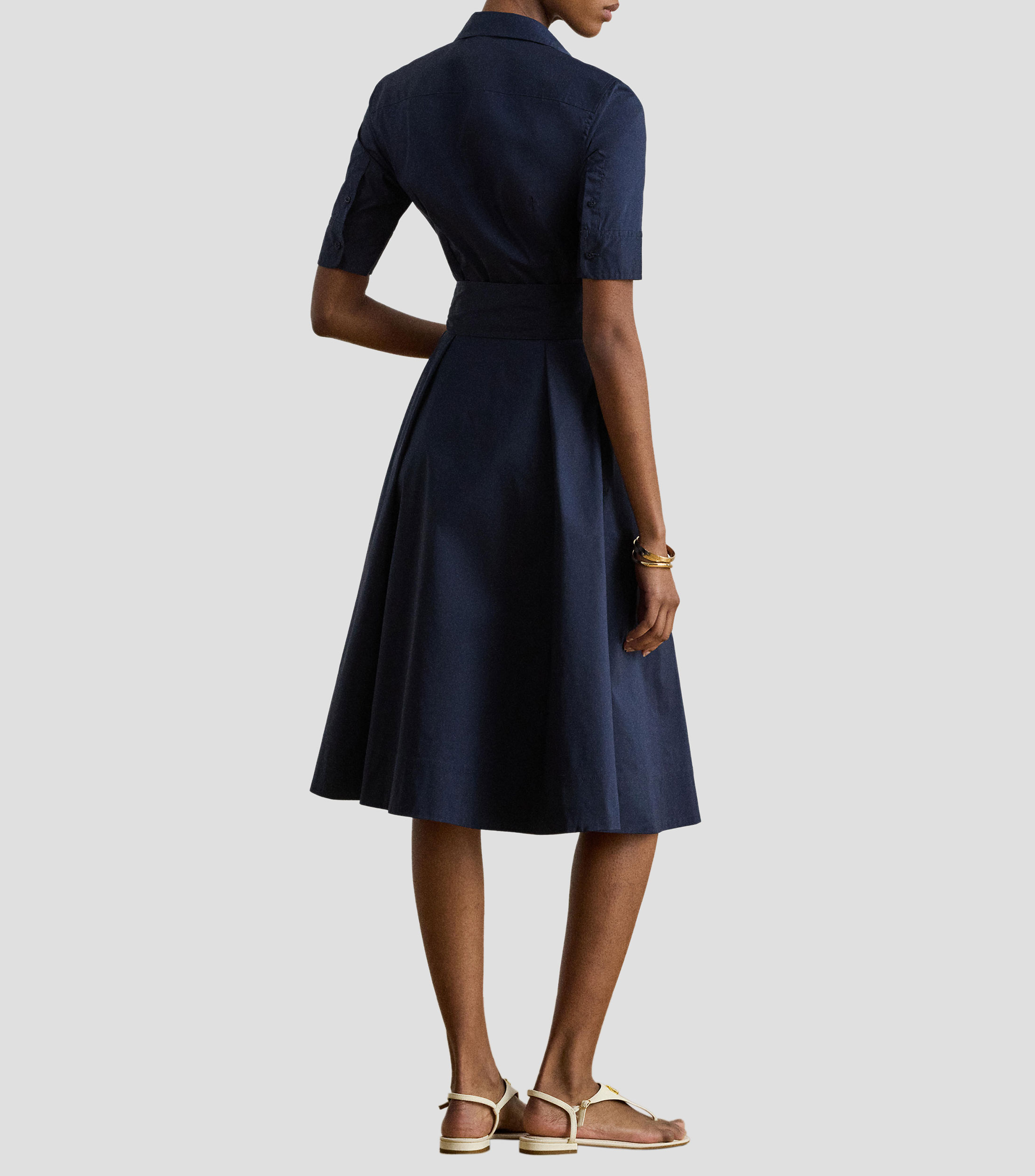 Vestido midi liso Mujer