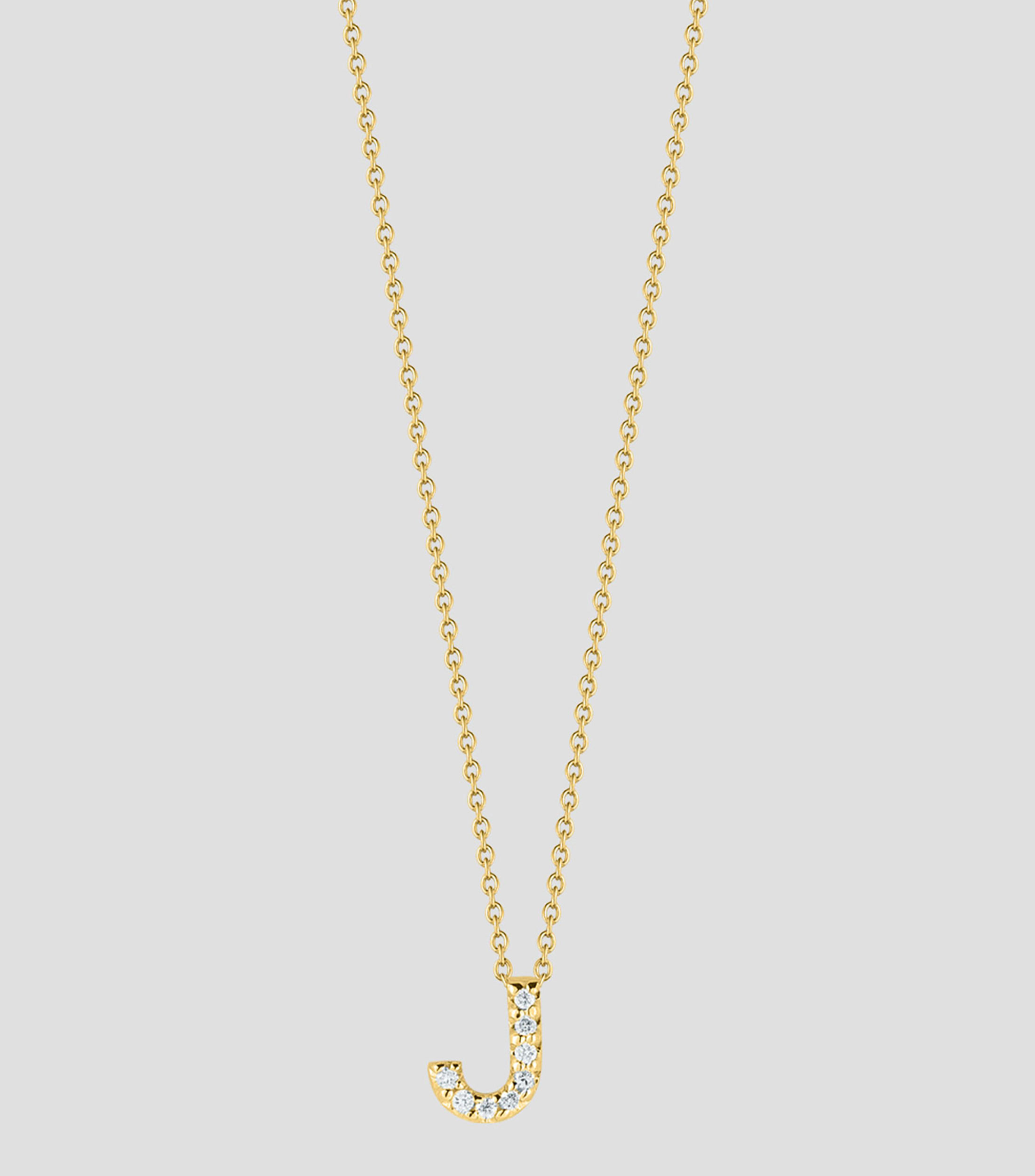 Collar letra J en oro amarillo de 18 kilates con diamantes Love Letters Mujer