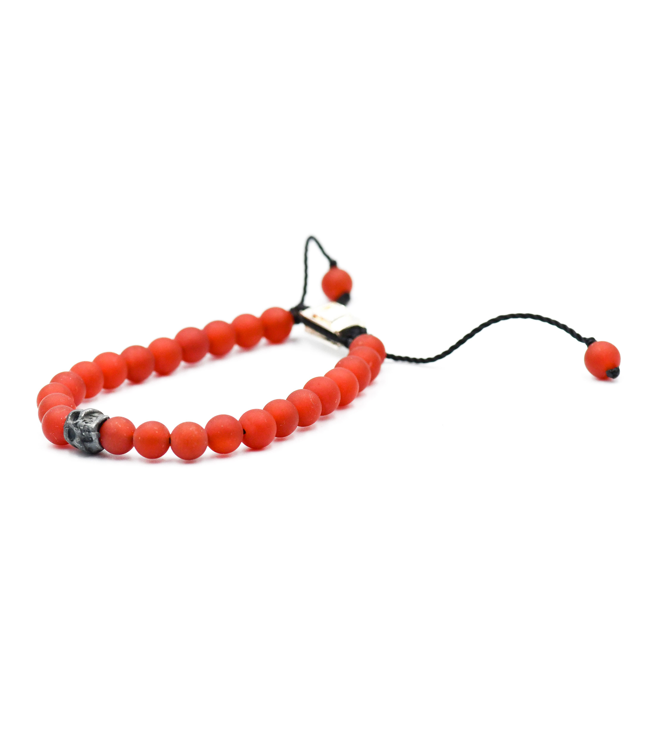 Pulsera en Rojo con Calavera Unisex