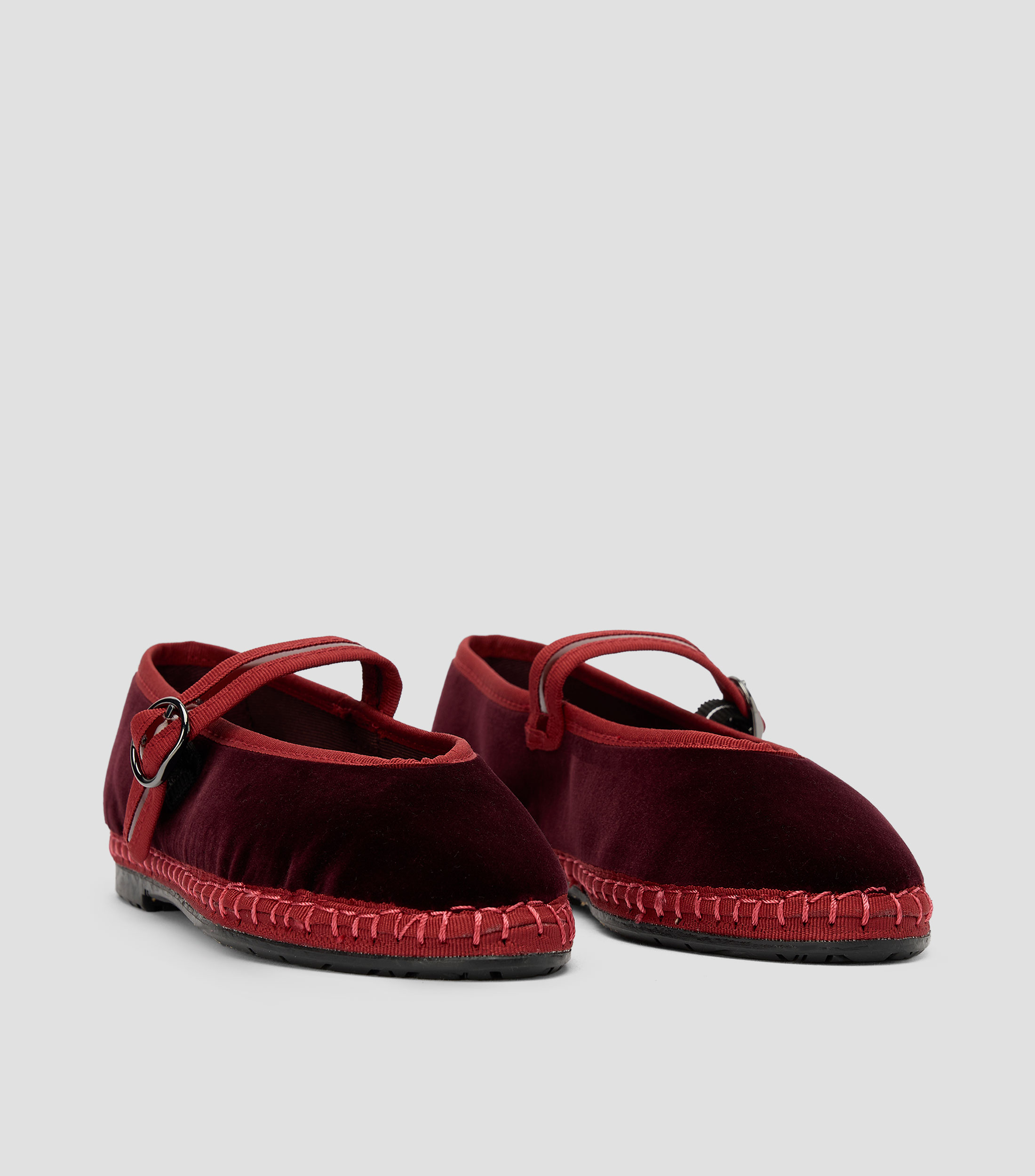 Flats Pierre Wine terciopelo Mujer