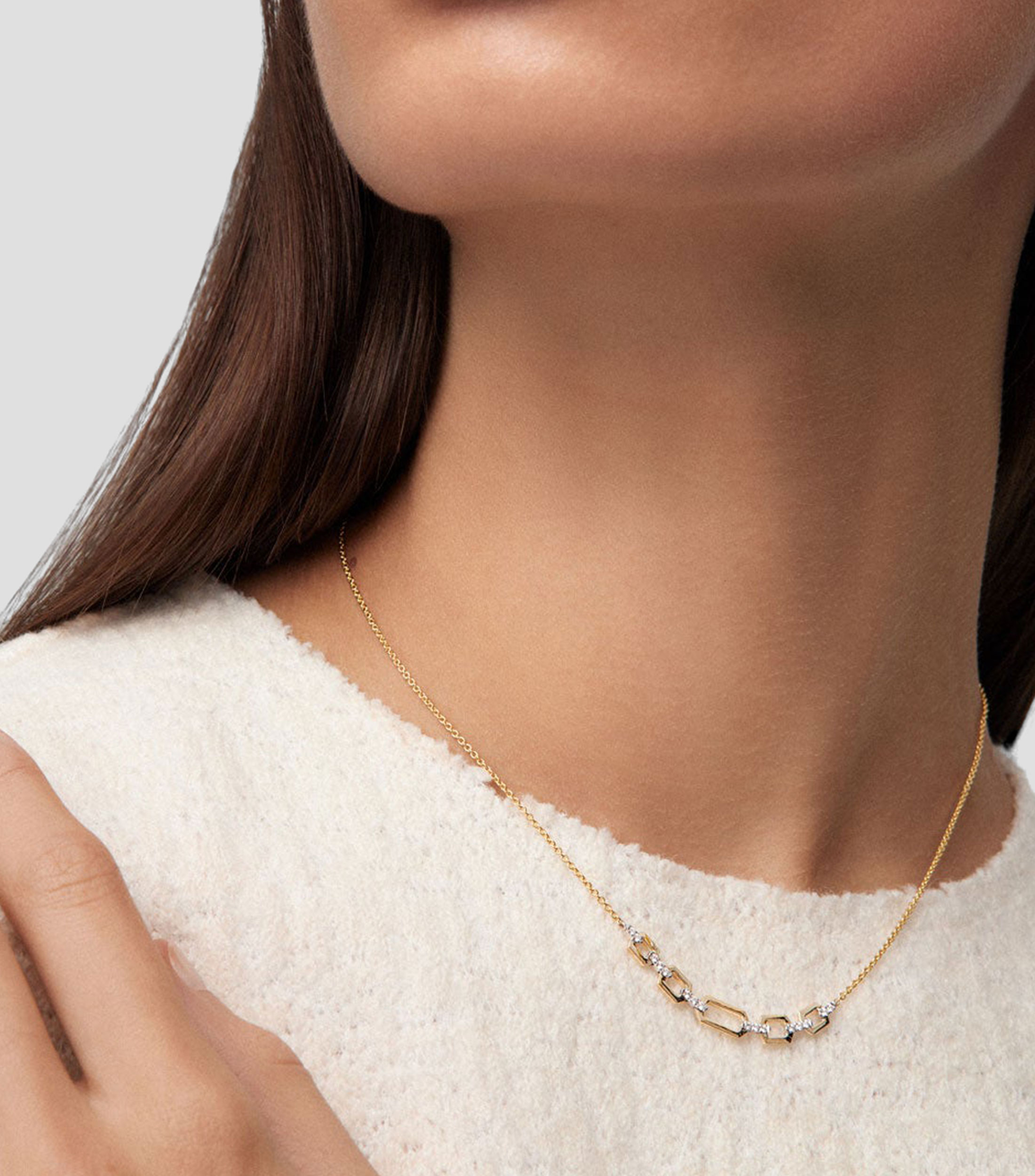 Collar oro amarillo de 18 kilates eslabonado Mujer