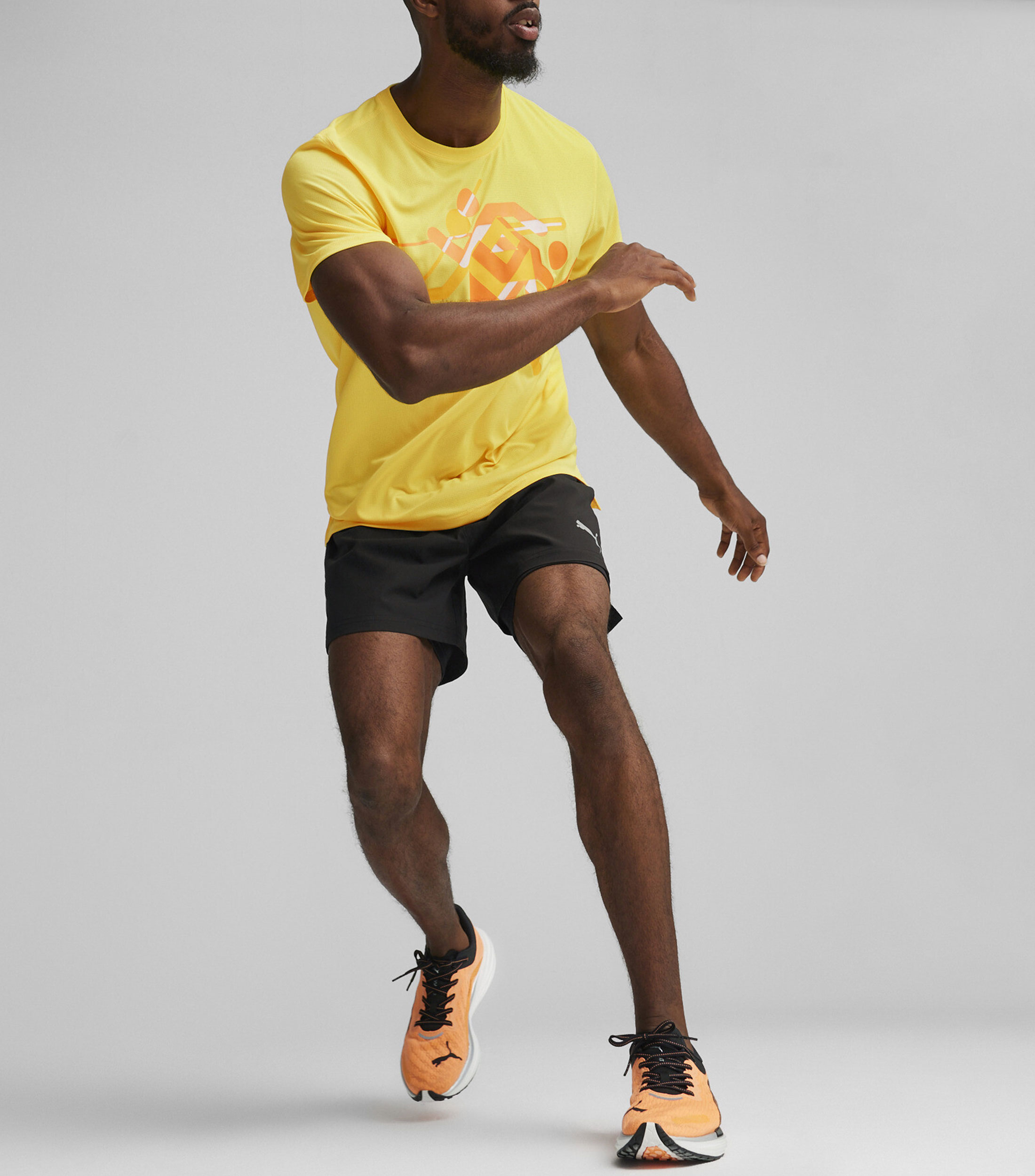 Short para correr liso Hombre