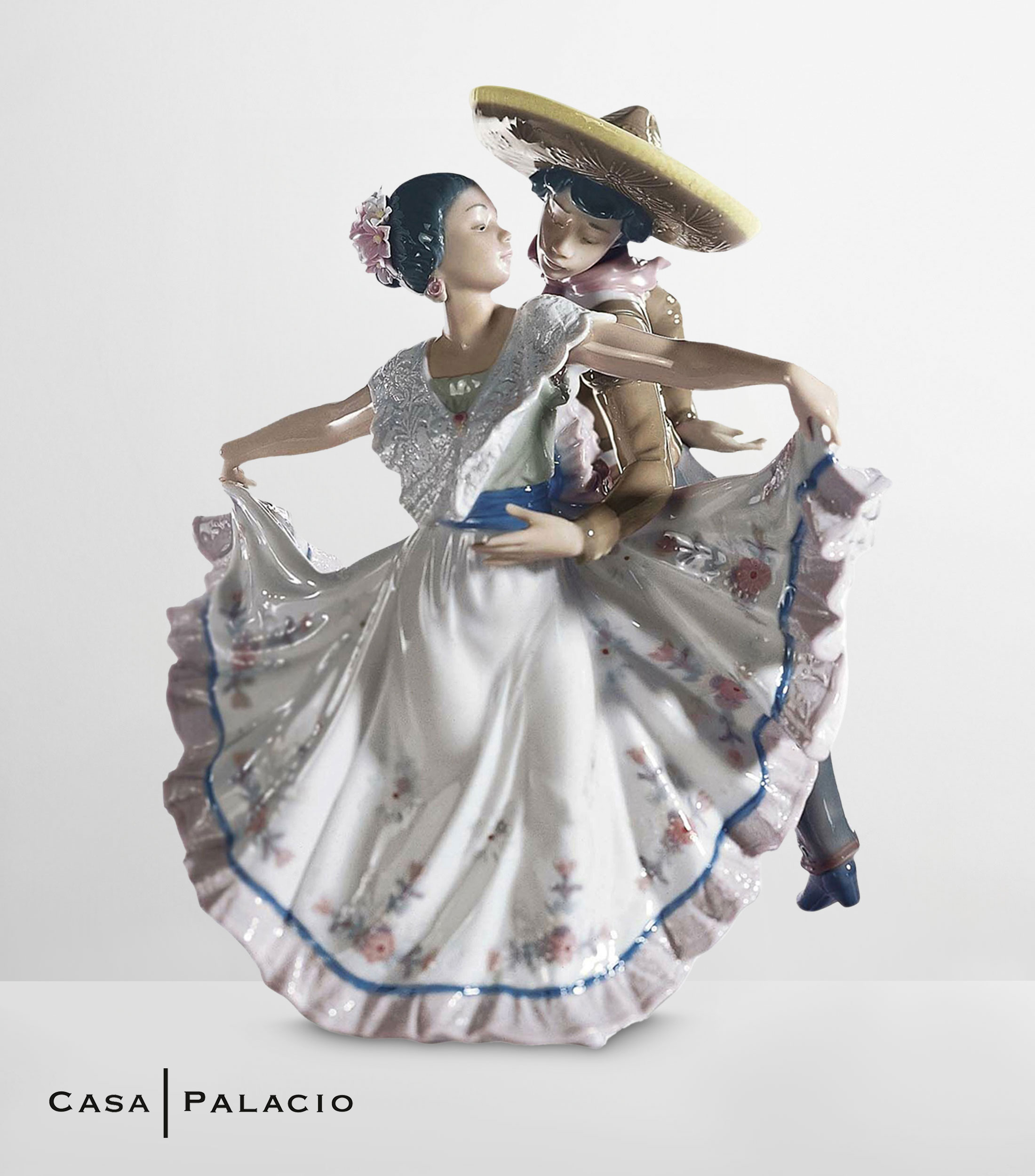 Figura Decorativa Jarabe Tapatío en porcelana