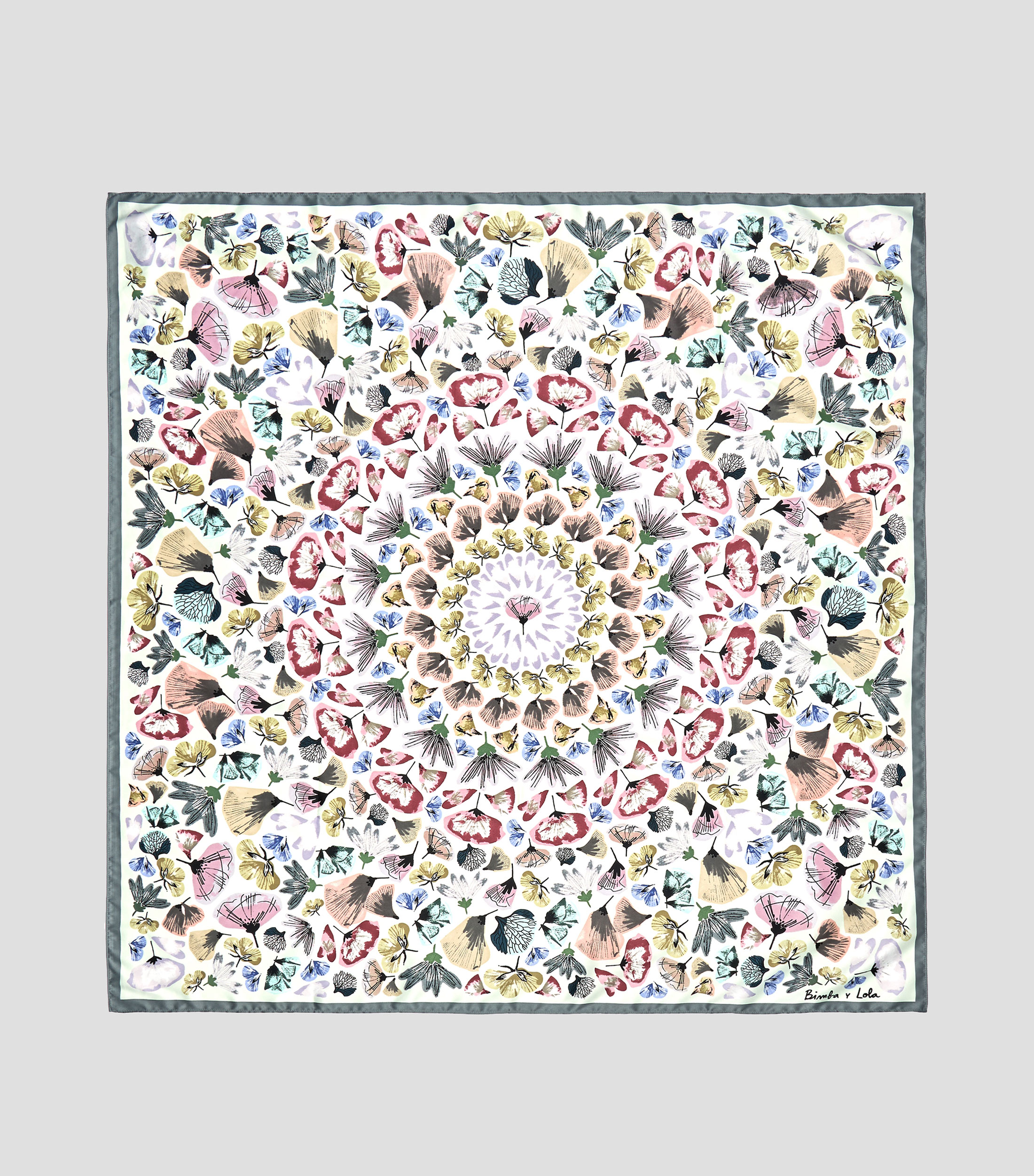 Panuelo flores caleidoscopio colores pastel Mujer