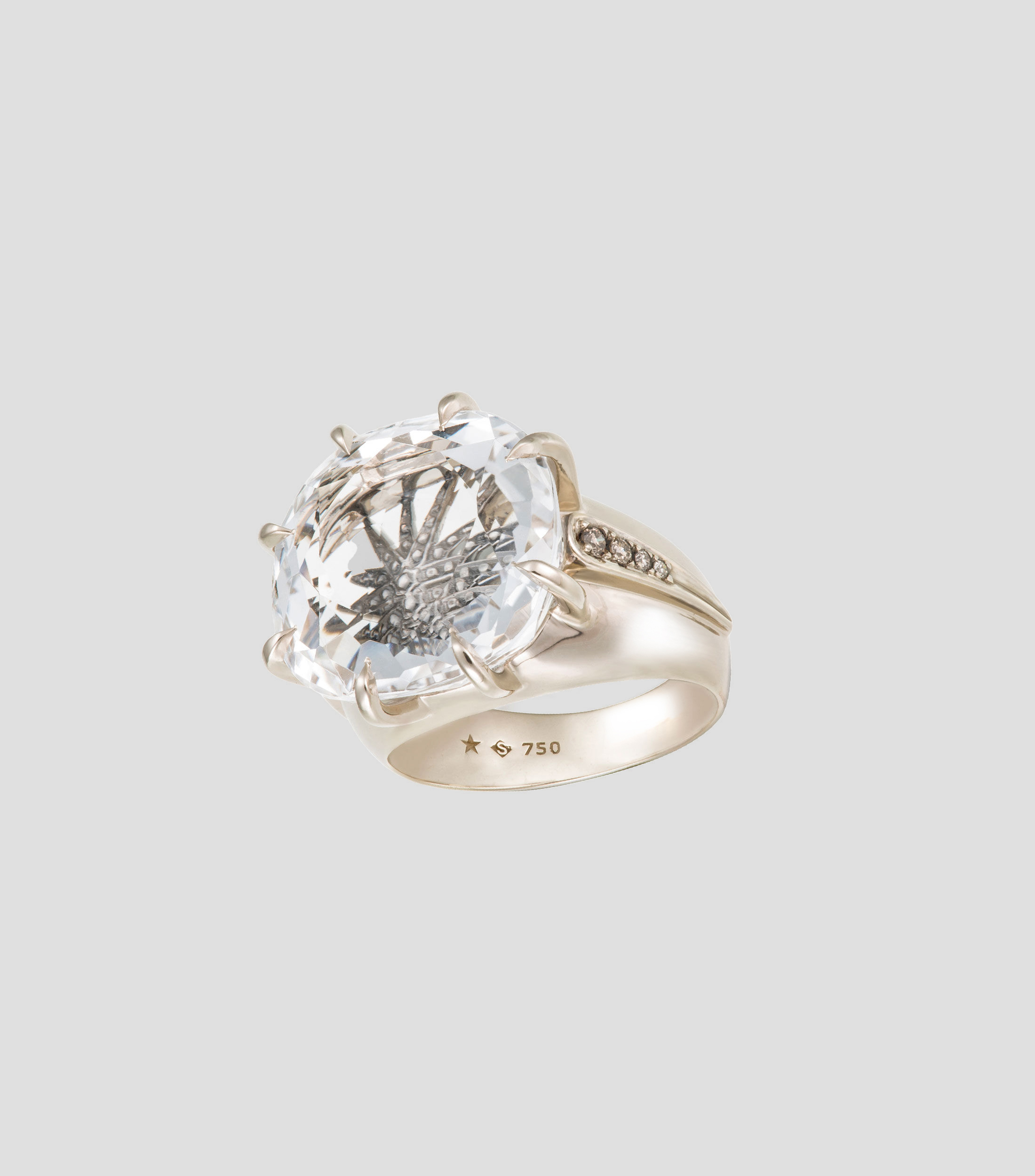Anillo en oro de 18 kilates con diamantes Moonlight Crystal Mujer