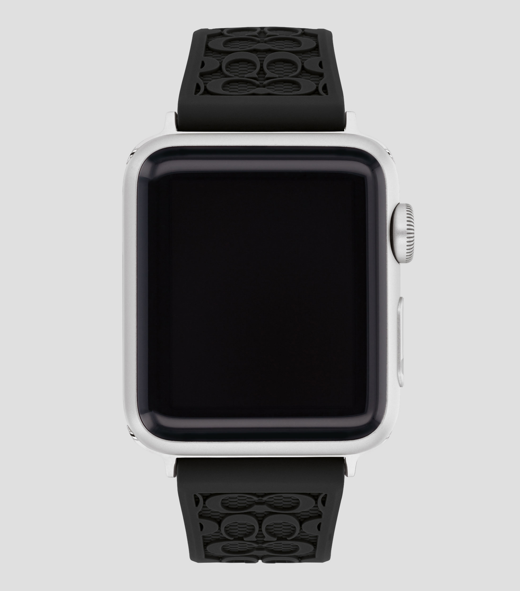 Correa para Apple Straps de Silicón Negro con monogram Mujer