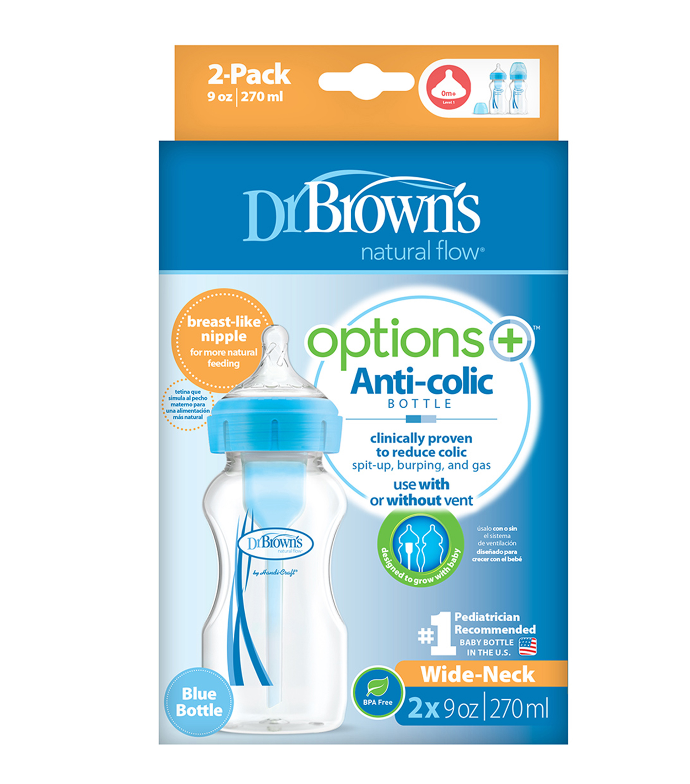 Set 2 Biberones Options Anti-Colic de 270 ml
