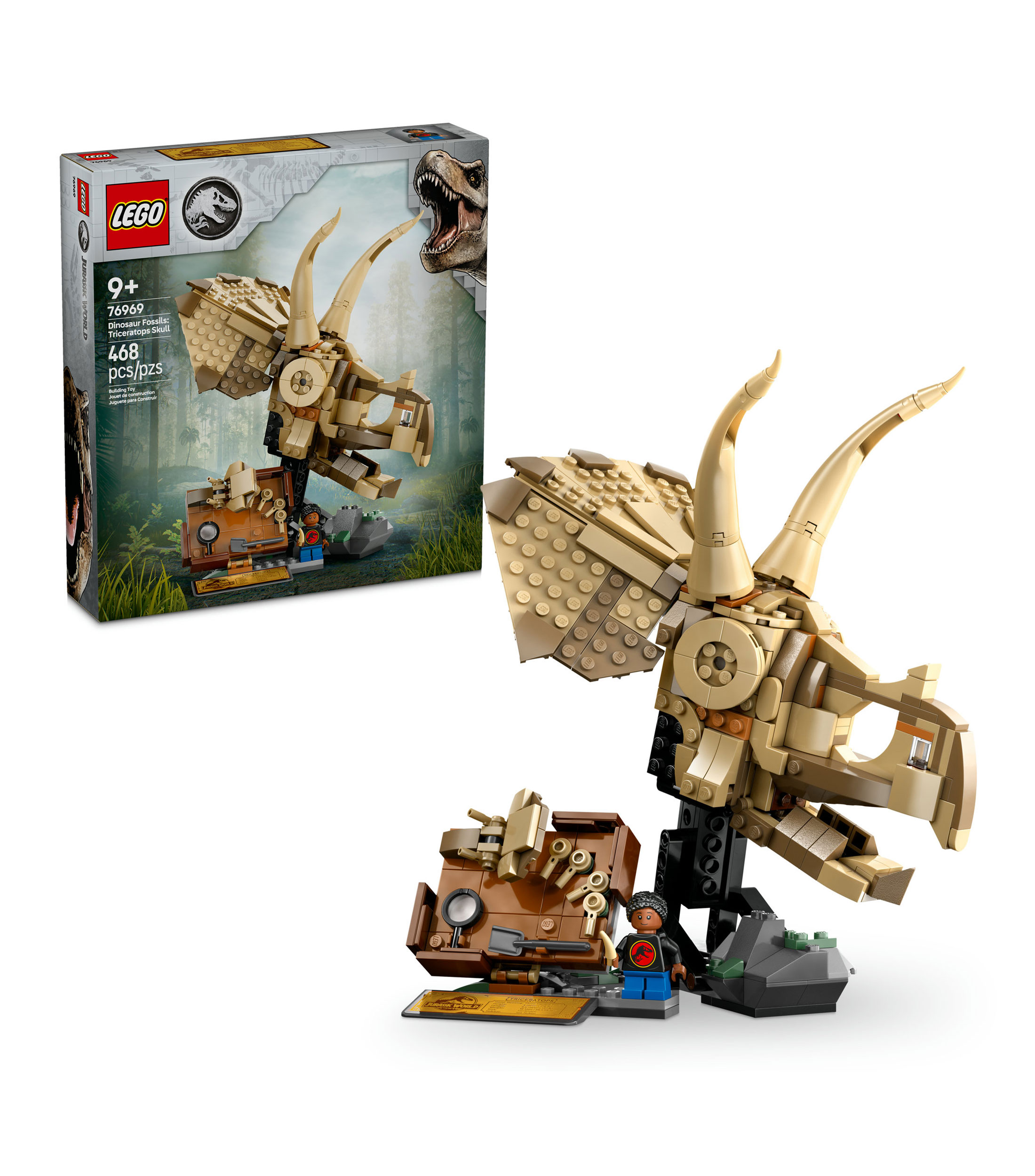 Lego Jurassic World Fósiles de Dinosaurio Cráneo de Triceratops 76969