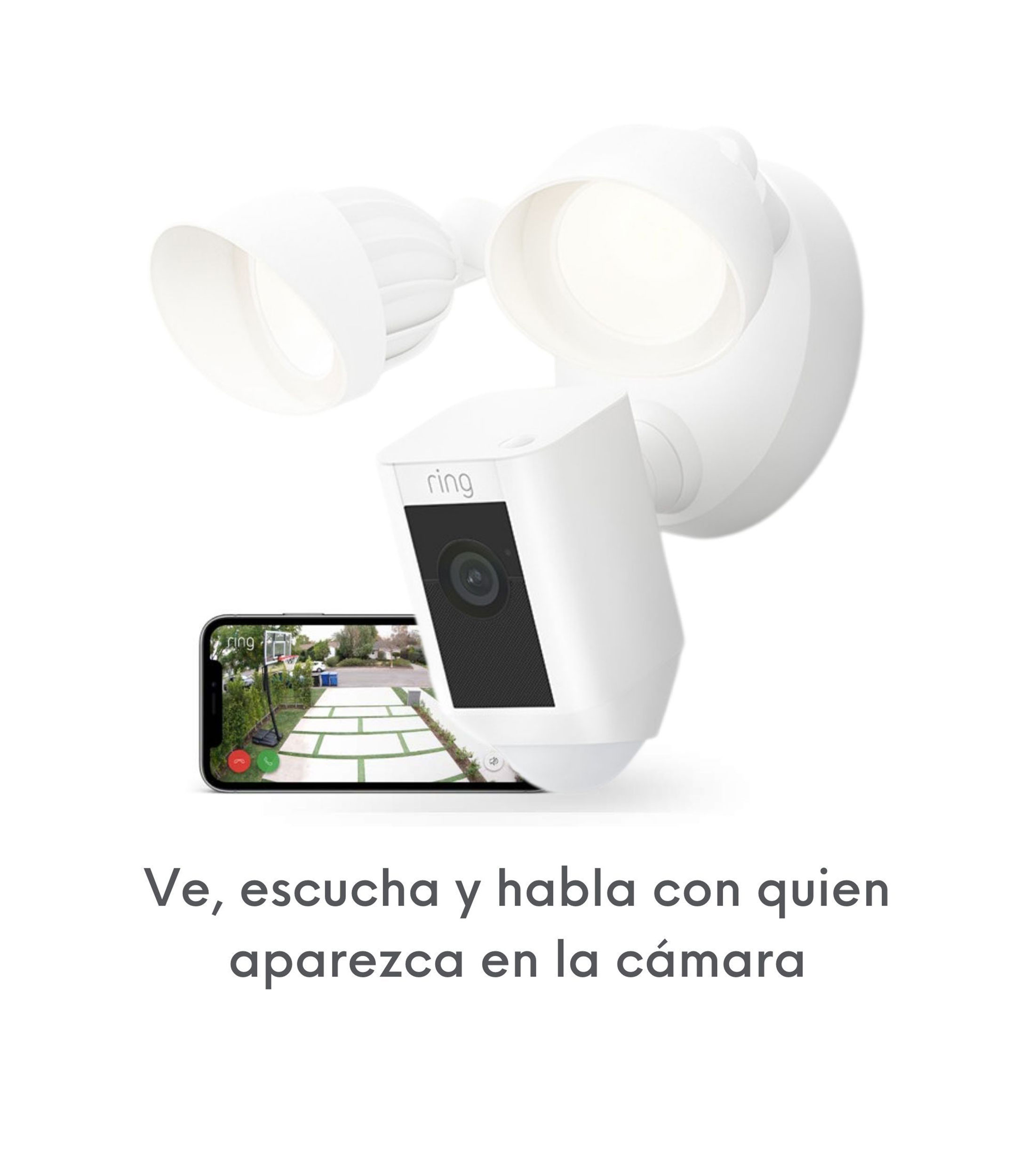 Cámara de Seguridad Exterior con reflectores y sirena cableada Ring Plus