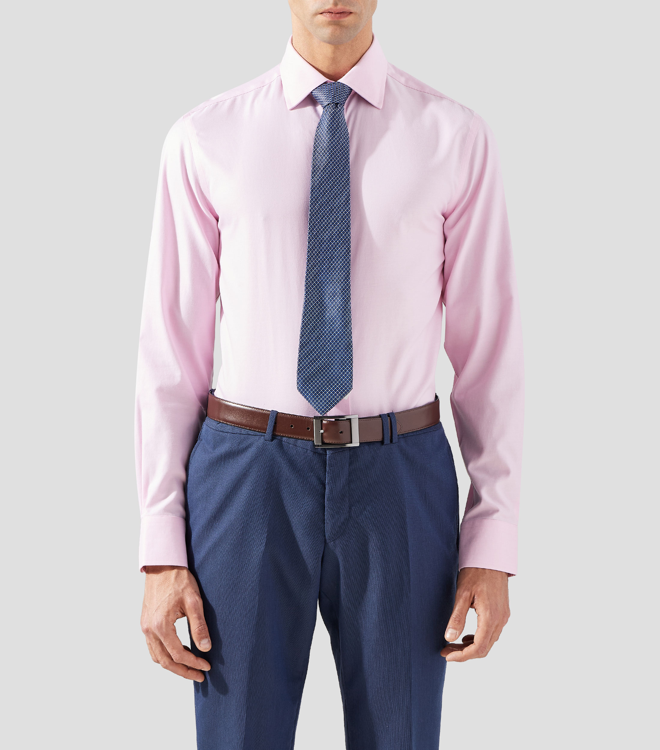 Camisa de vestir lisa manga larga Hombre