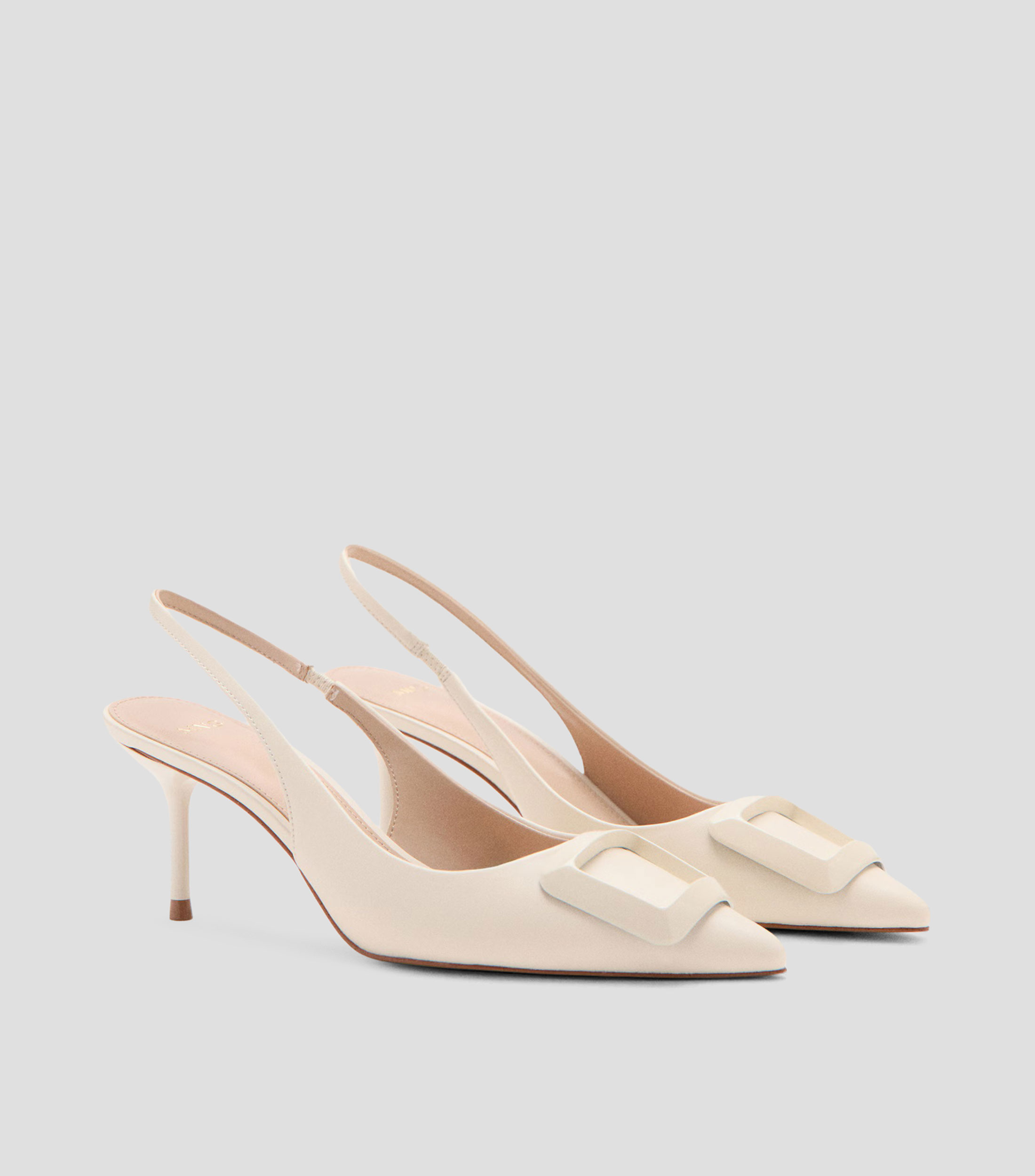 Zapatilla slingback con tacón alto de aguja Mujer