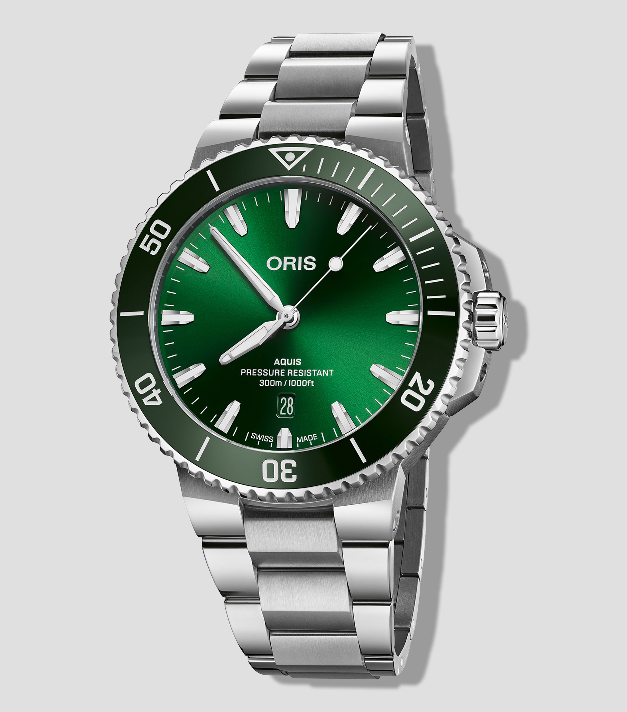 Reloj para Hombre Aquis Date casual plateado, verde