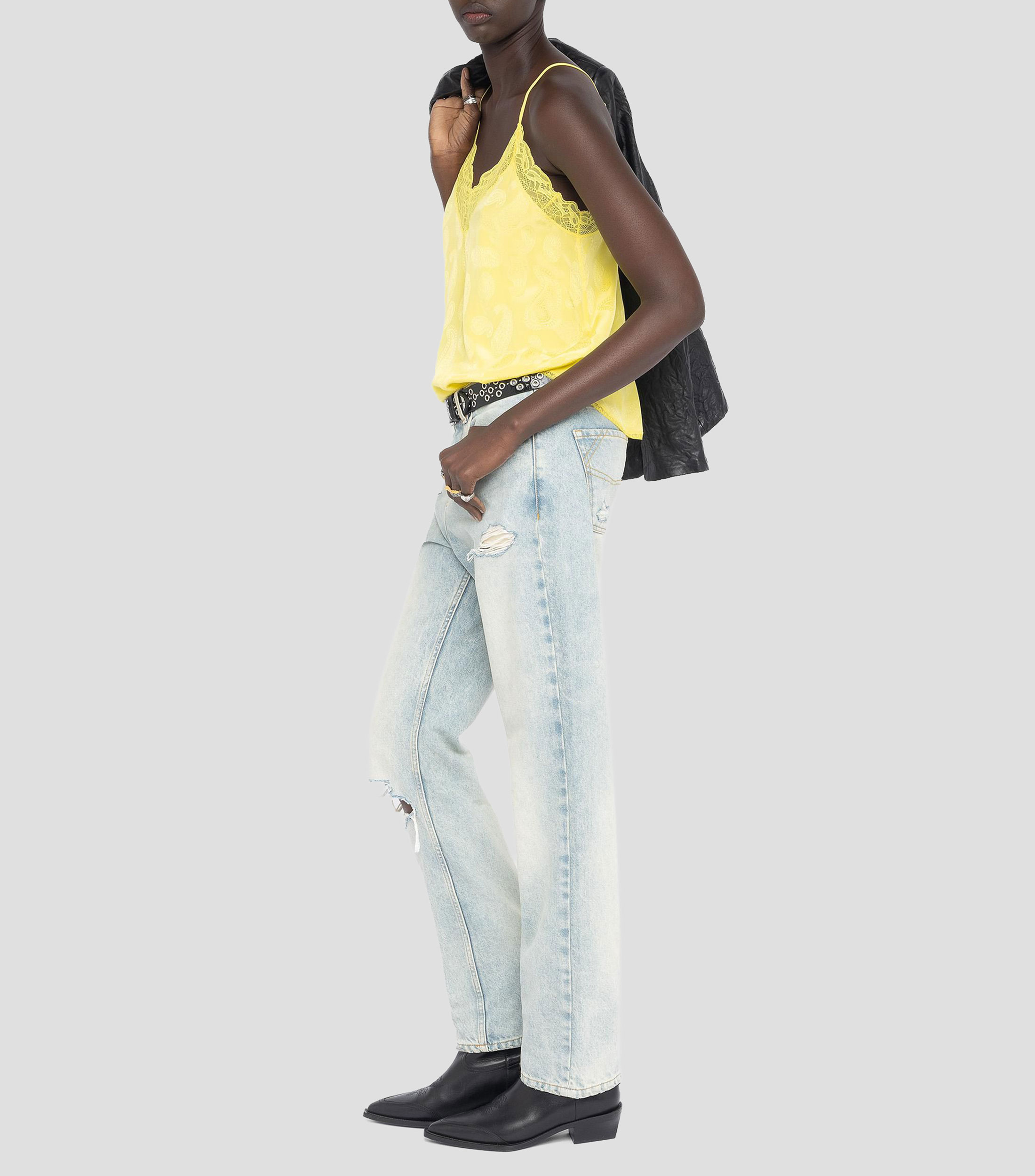 Blusa estampada sin mangas Mujer
