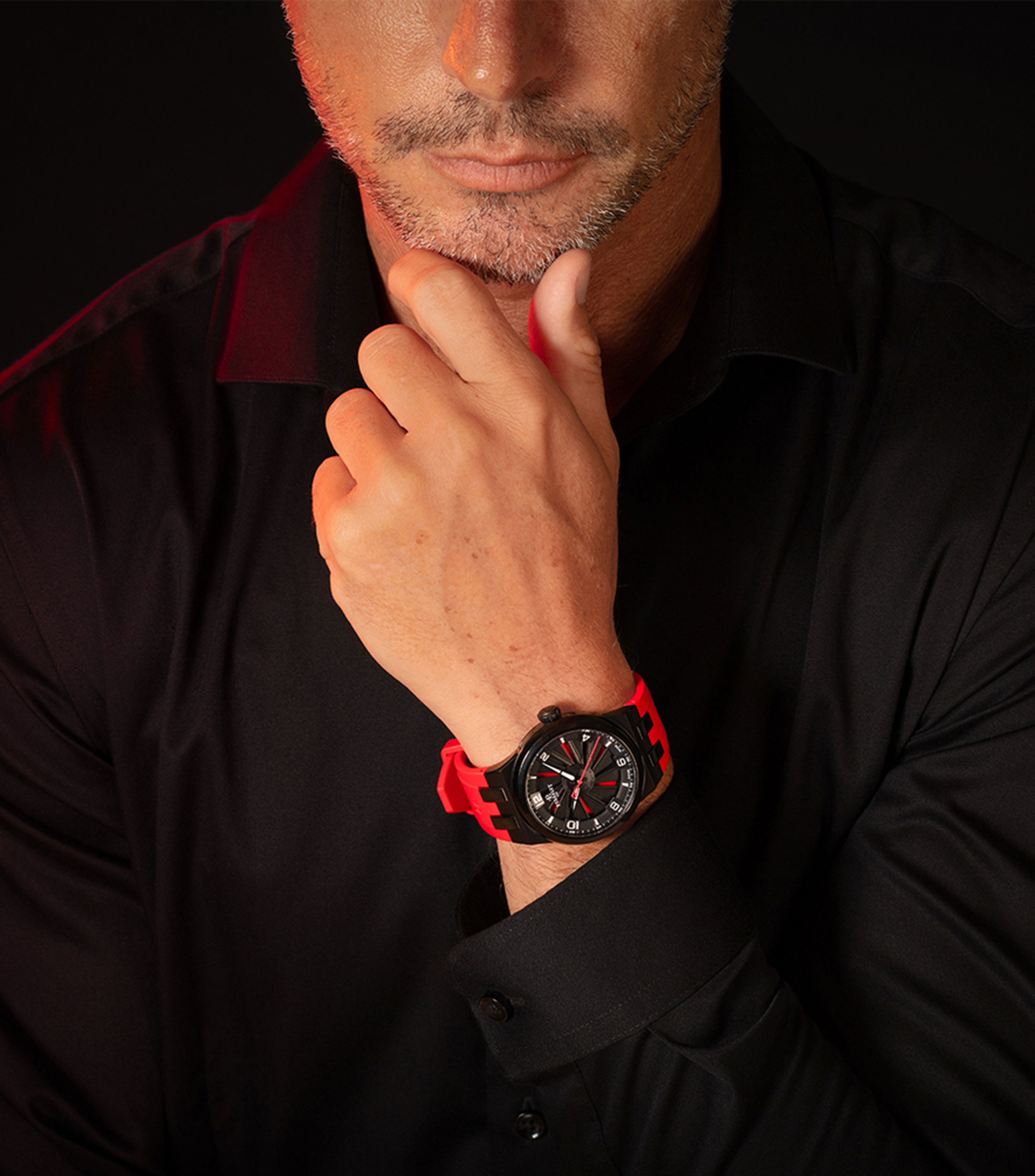 Reloj para Hombre Turbine Titanium 41 Casual Negro, rojo