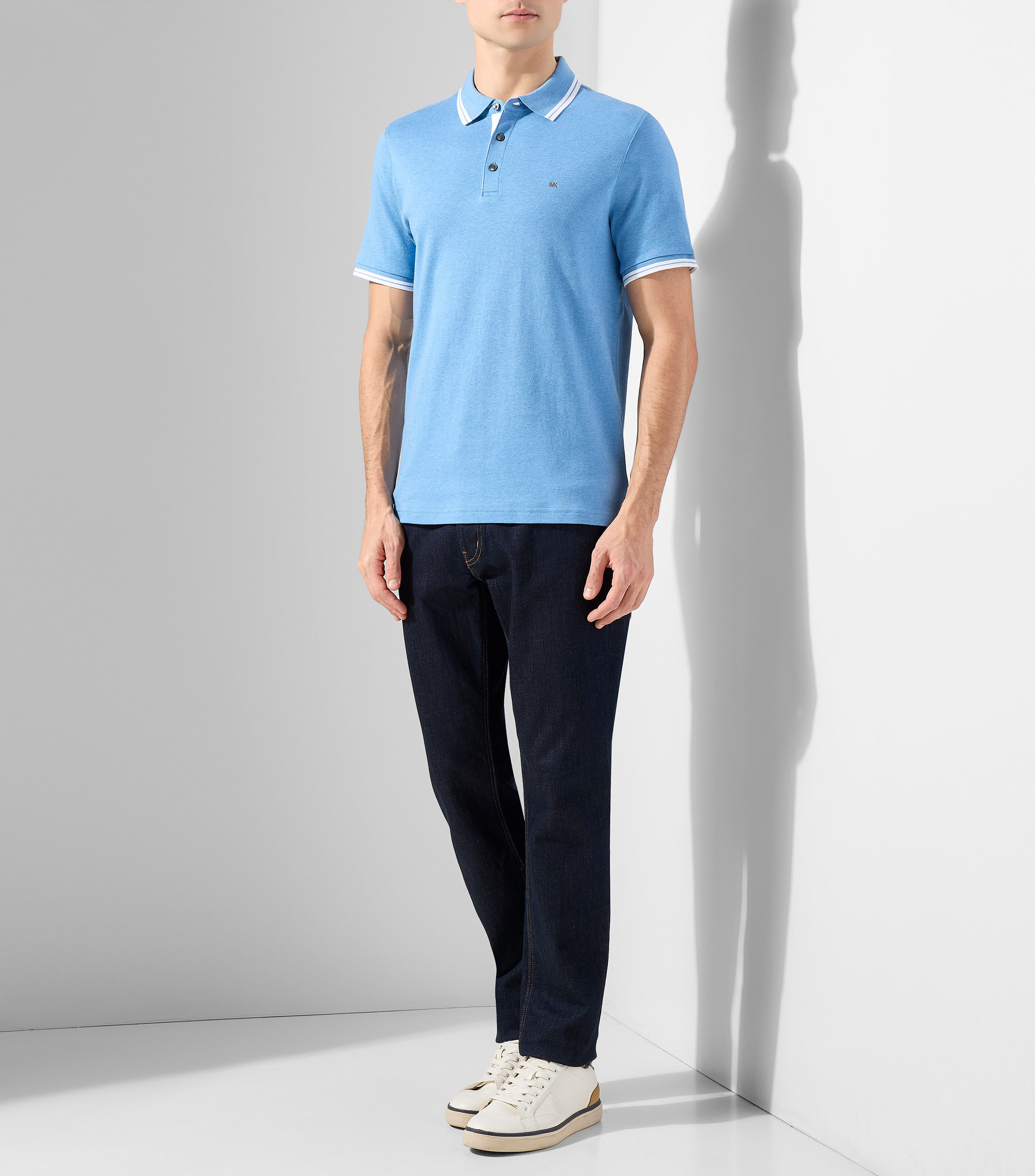 Playera tipo polo manga corta lisa Hombre