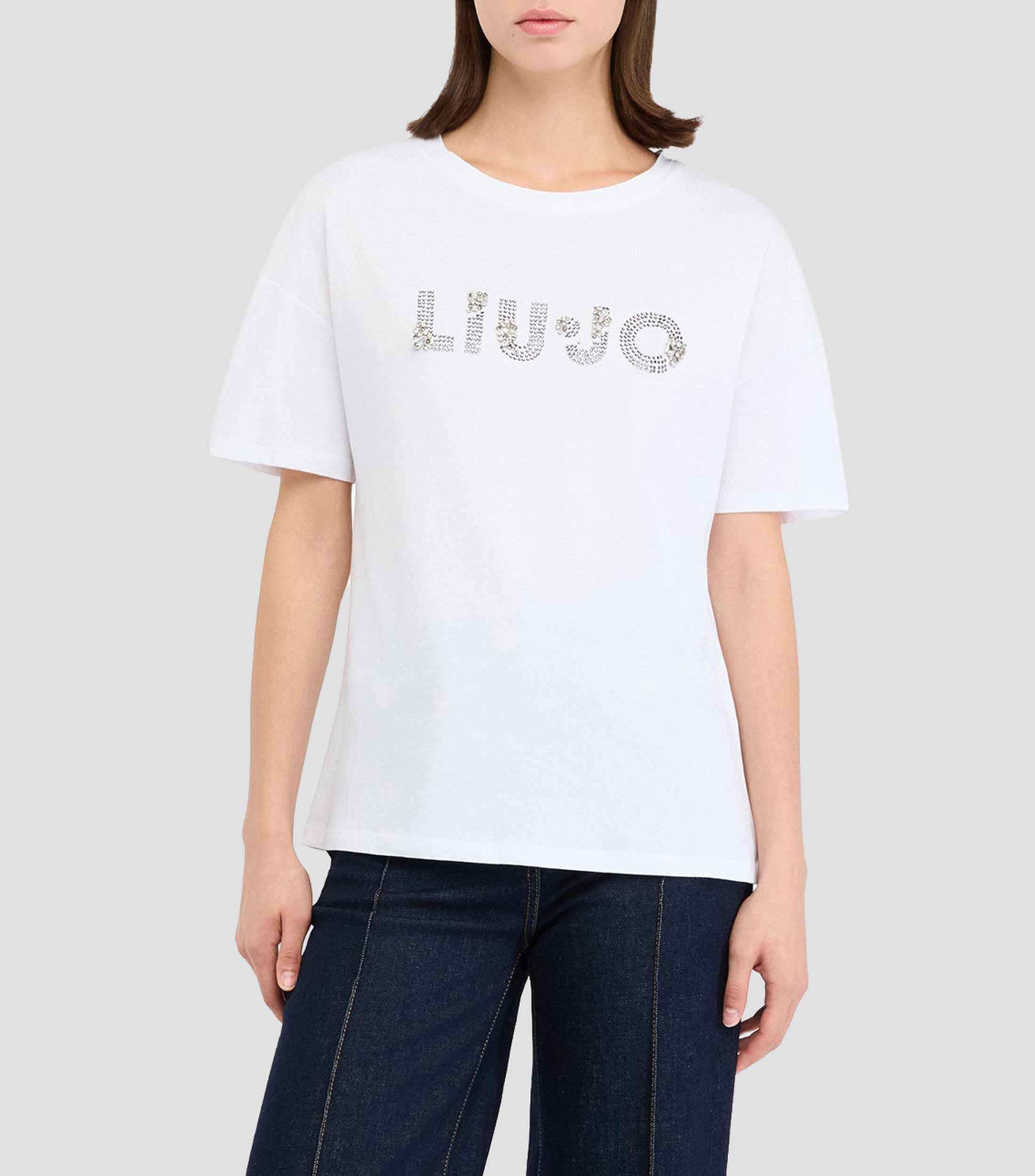 Playera cuello redondo manga corta estampada Mujer