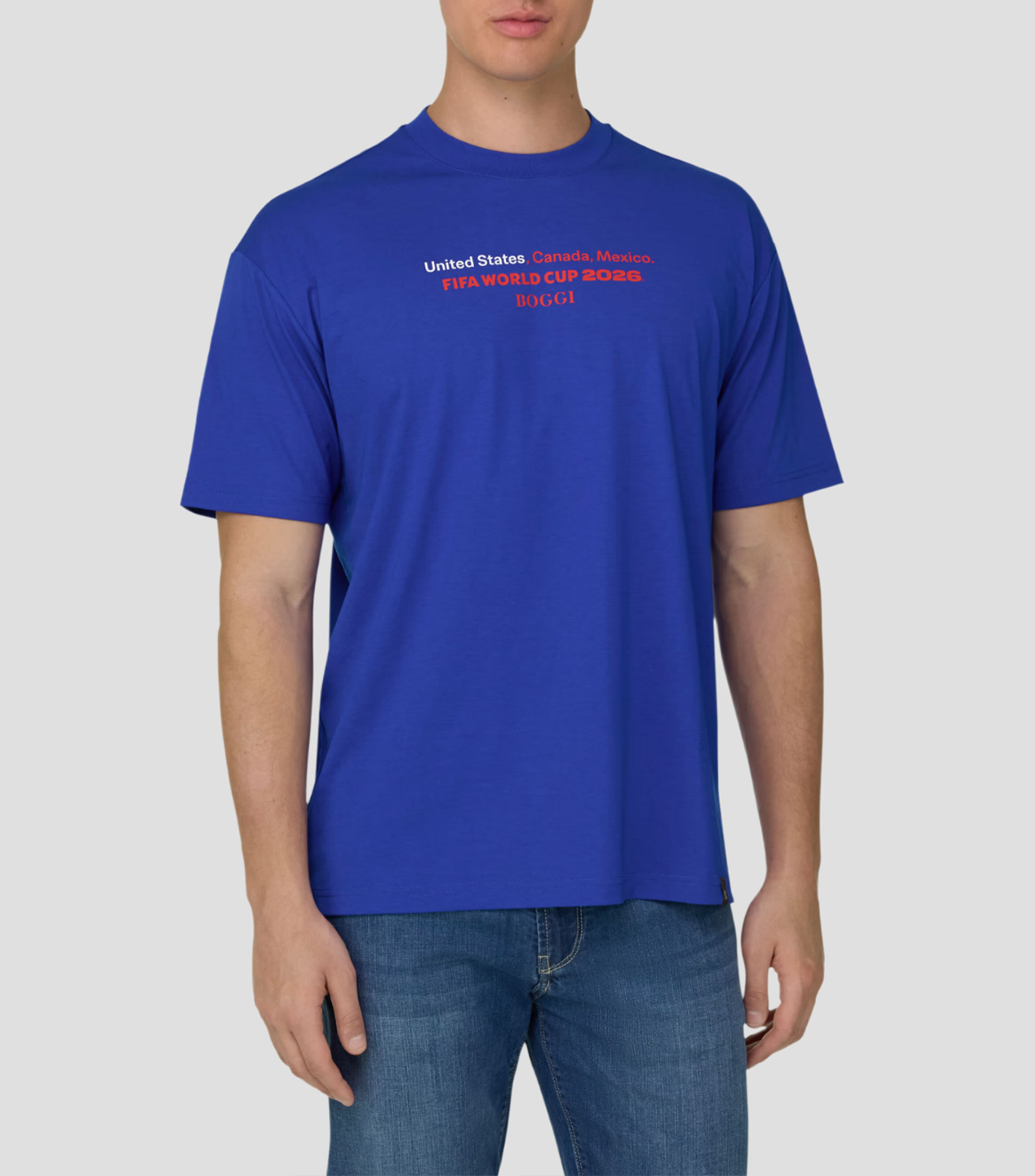 Playera cuello redondo manga corta estampada Hombre