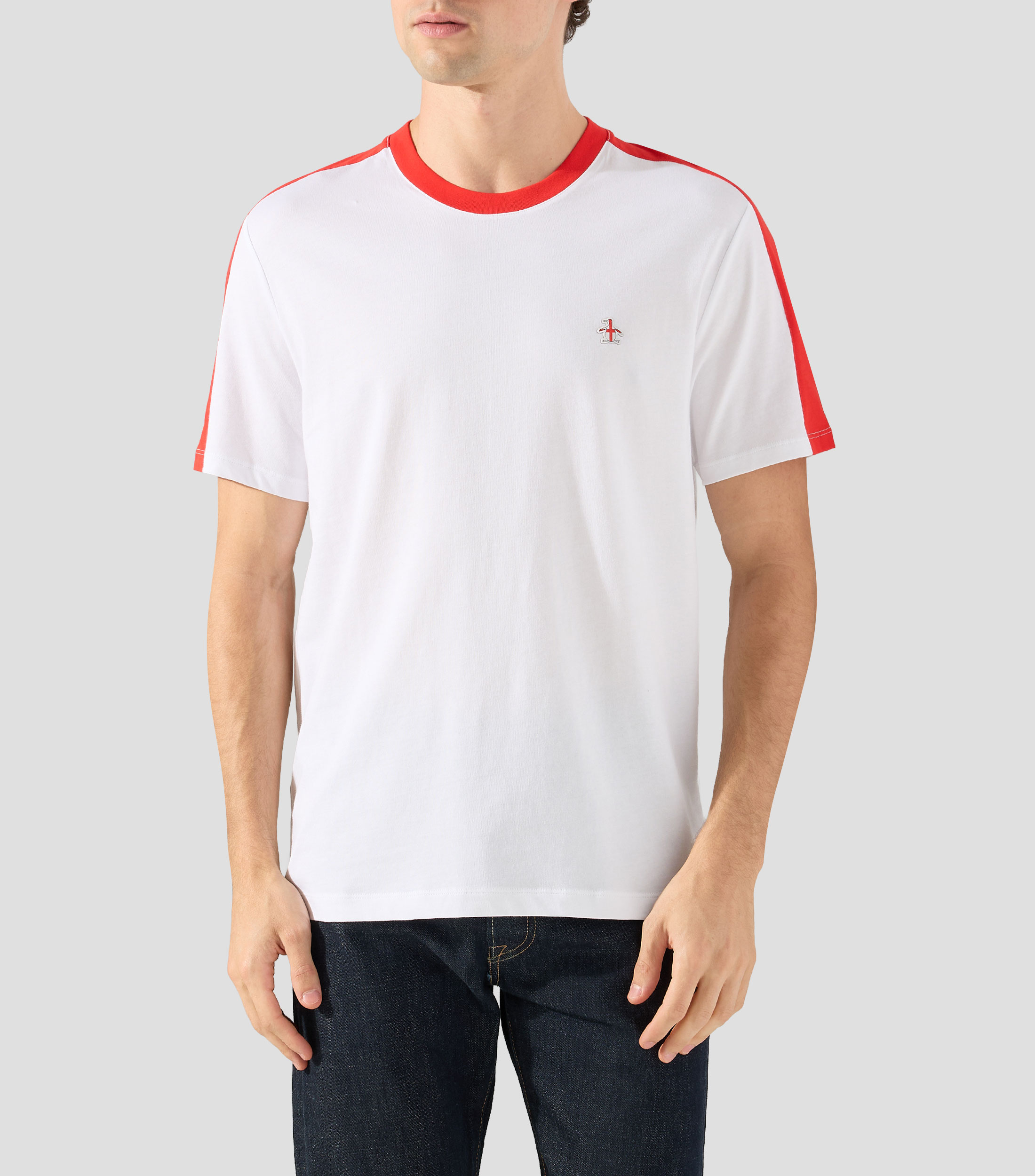 Playera de cuello redondo con manga corta lisa Hombre