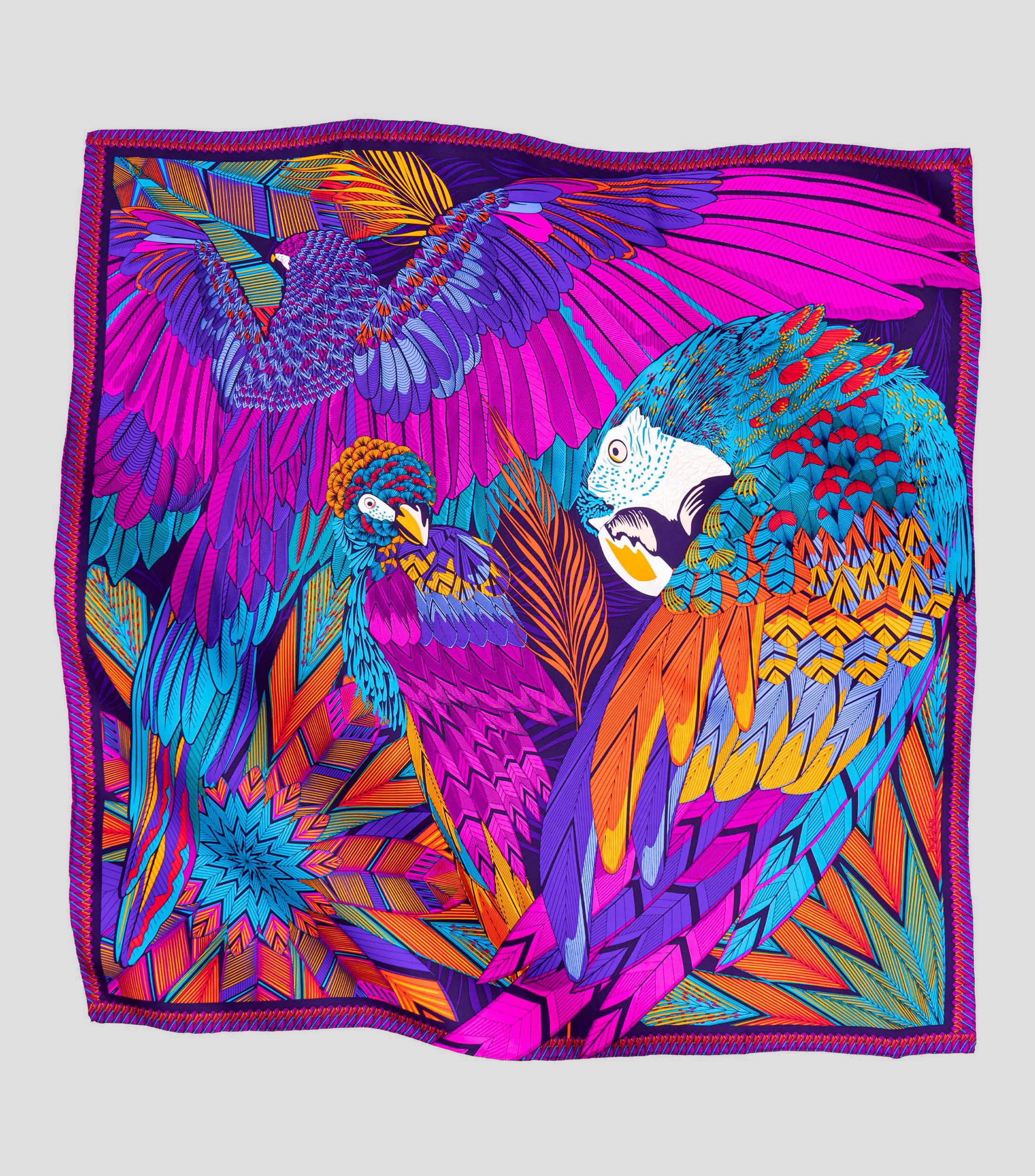 Mascada de seda estampada Mujer
