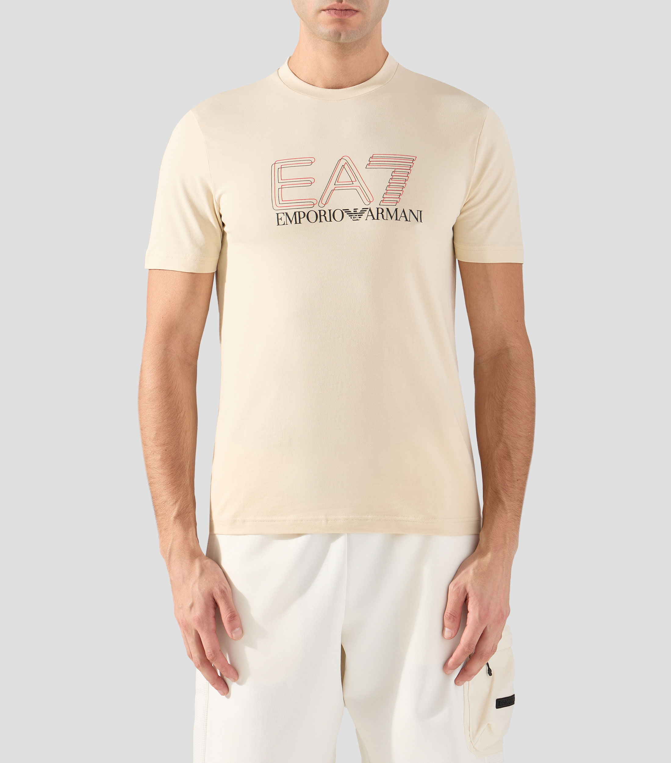 Playera cuello redondo manga corta estampada Hombre