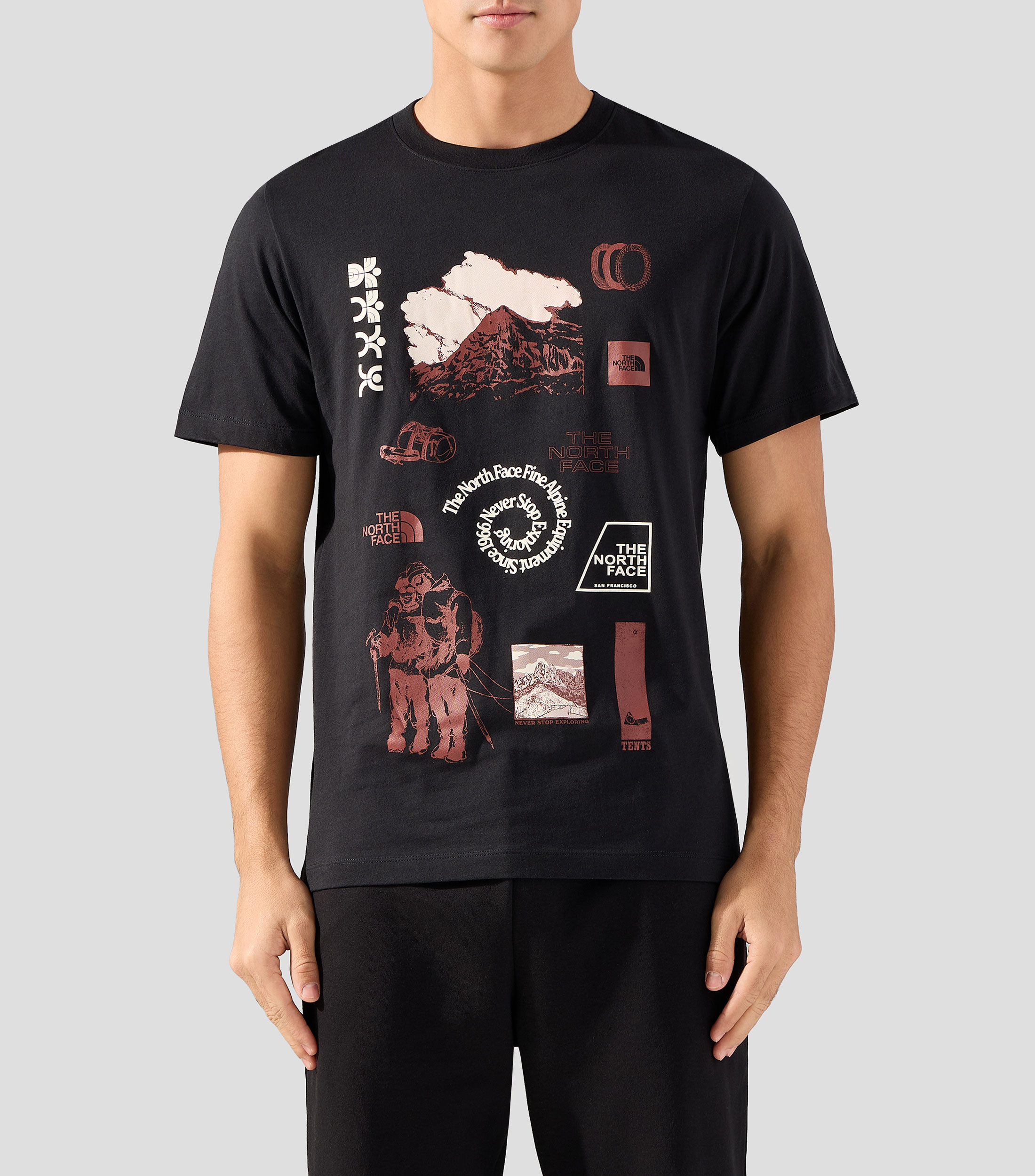 Playera cuello redondo manga corta estampada Hombre