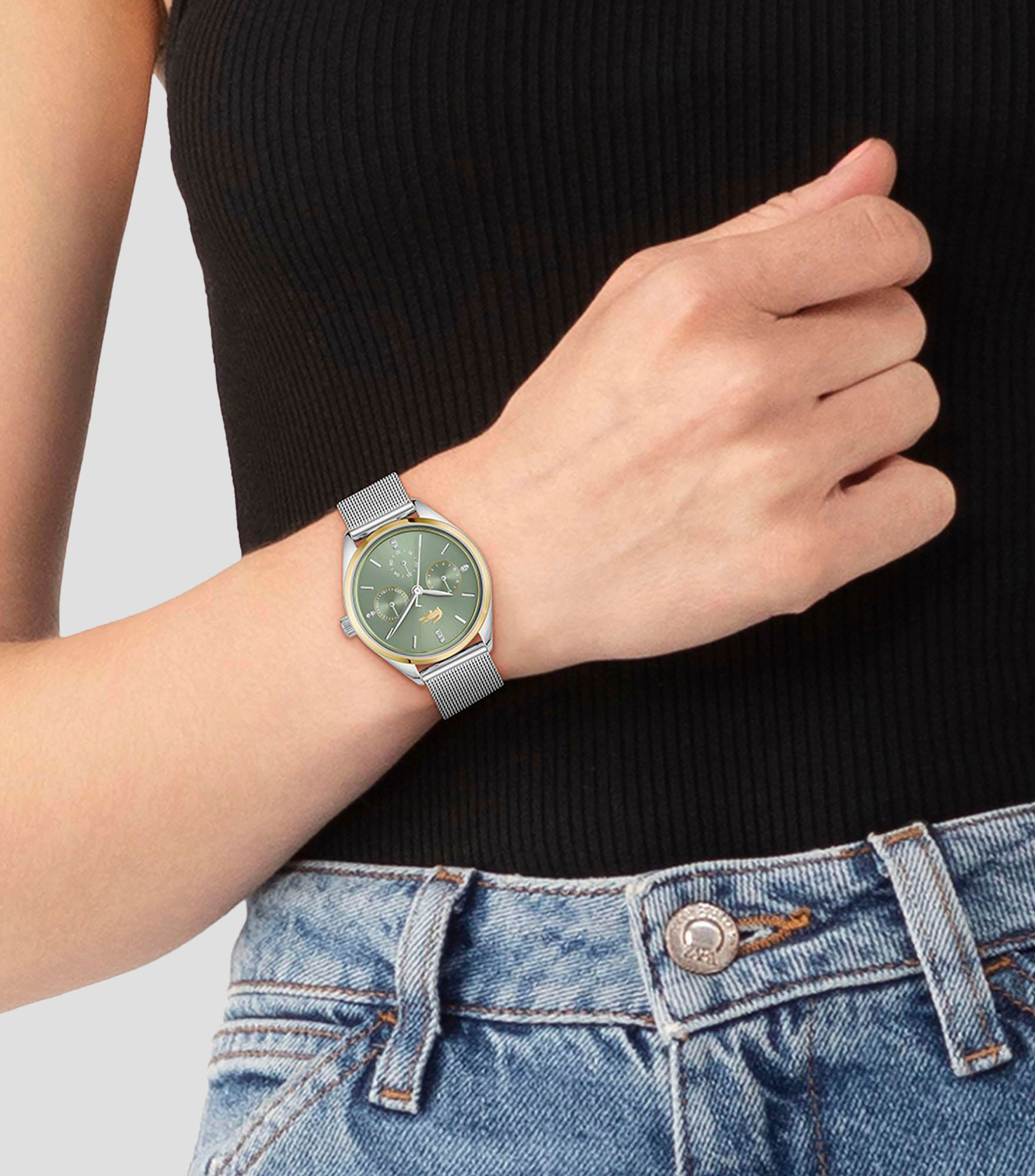 Reloj para Mujer Atena Casual Verde, Dorado
