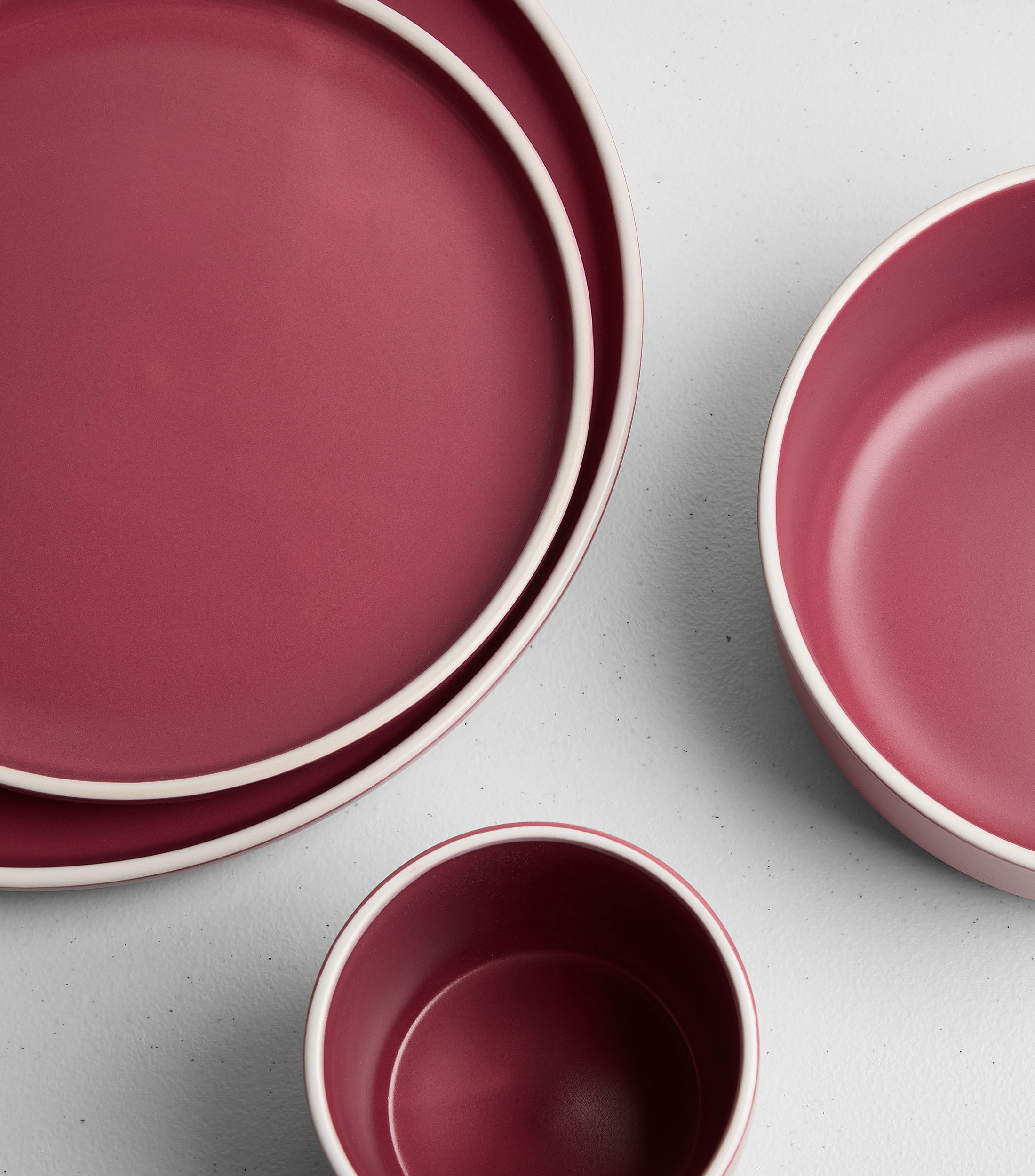 Vajilla Ceramica 16 Pz Redonda Roja
