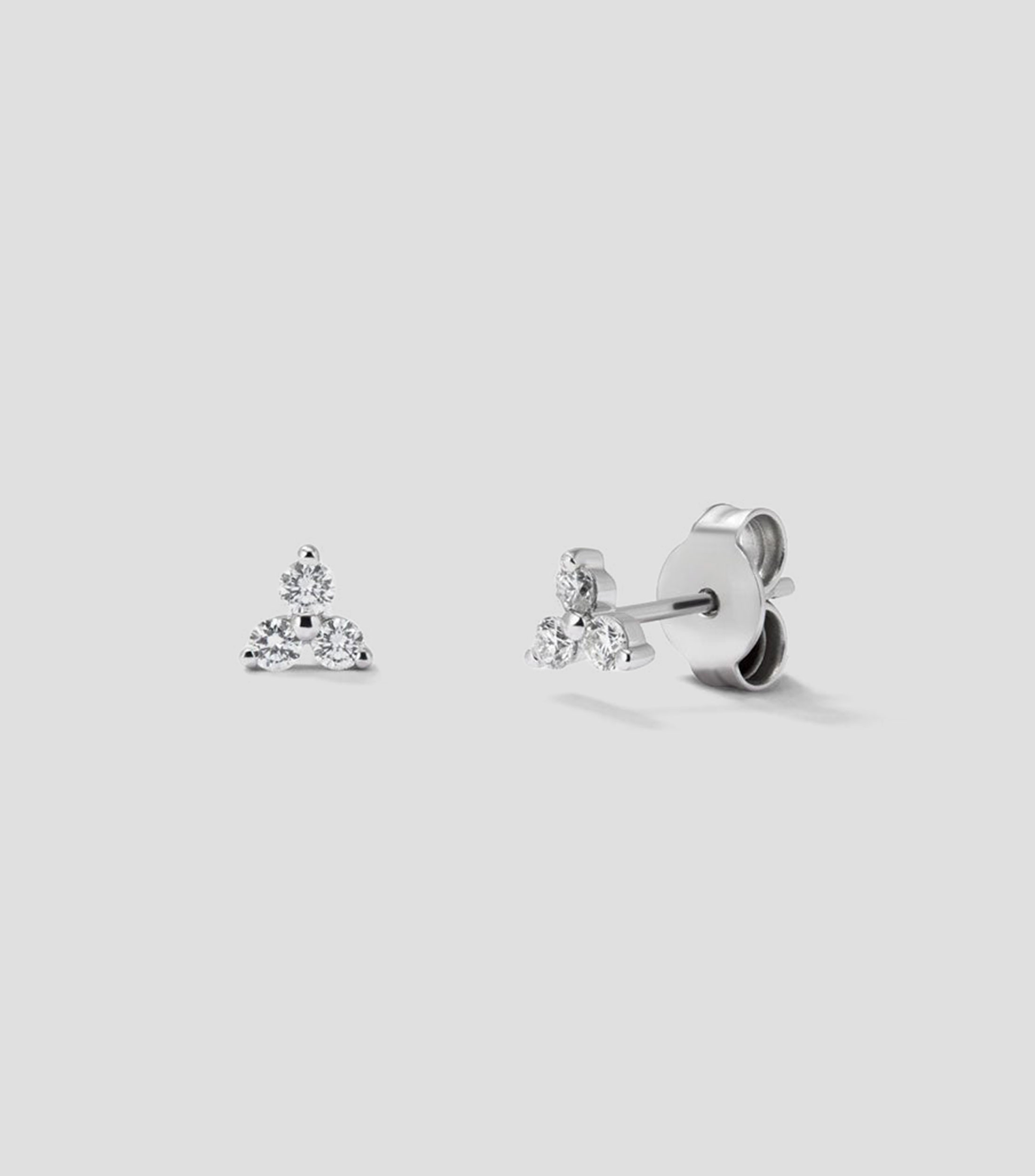 Pendientes en Oro blanco de 18 Kilates Tris Mujer