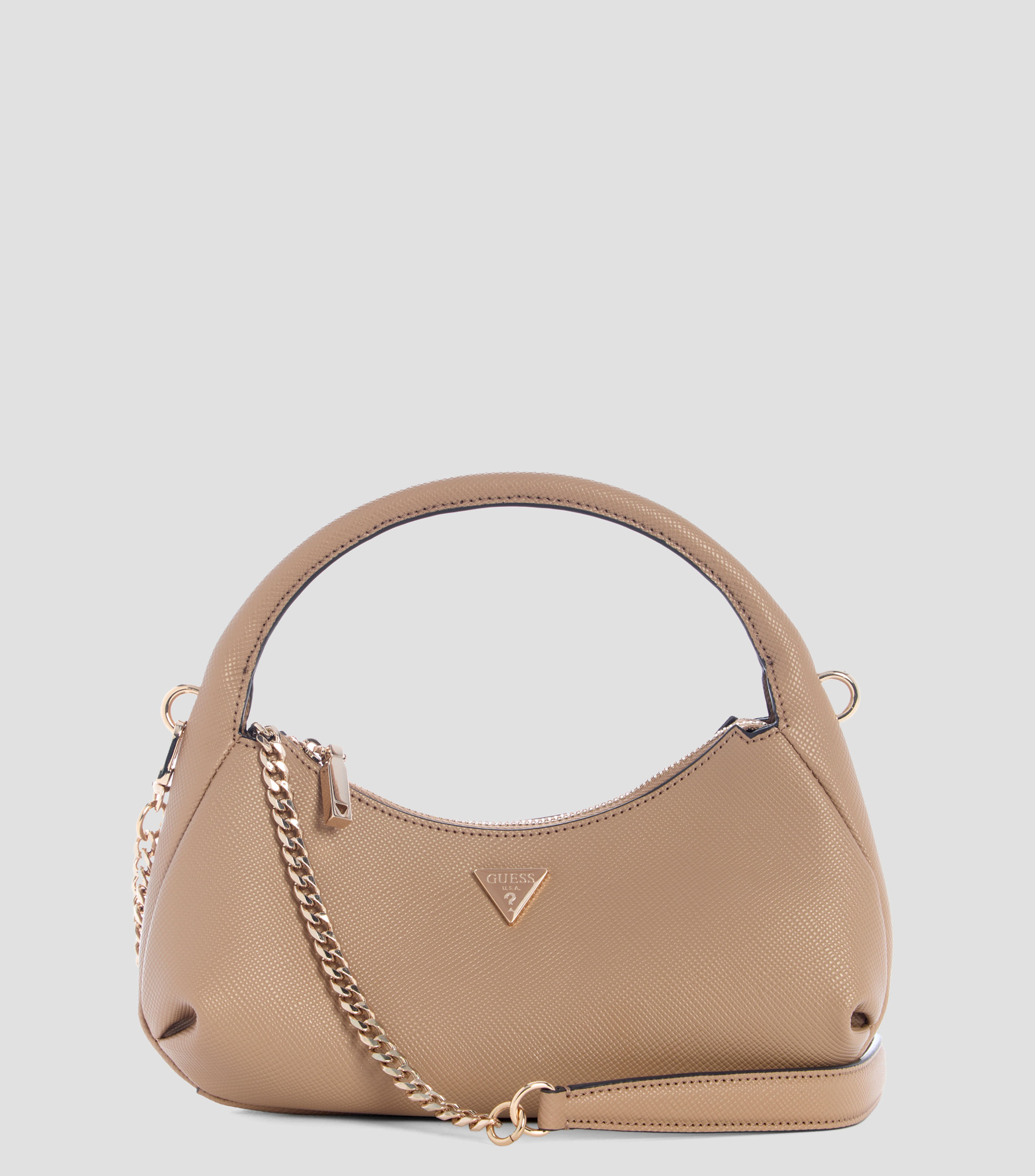 Bolsa hobo lisa con detalle texturizado Mujer