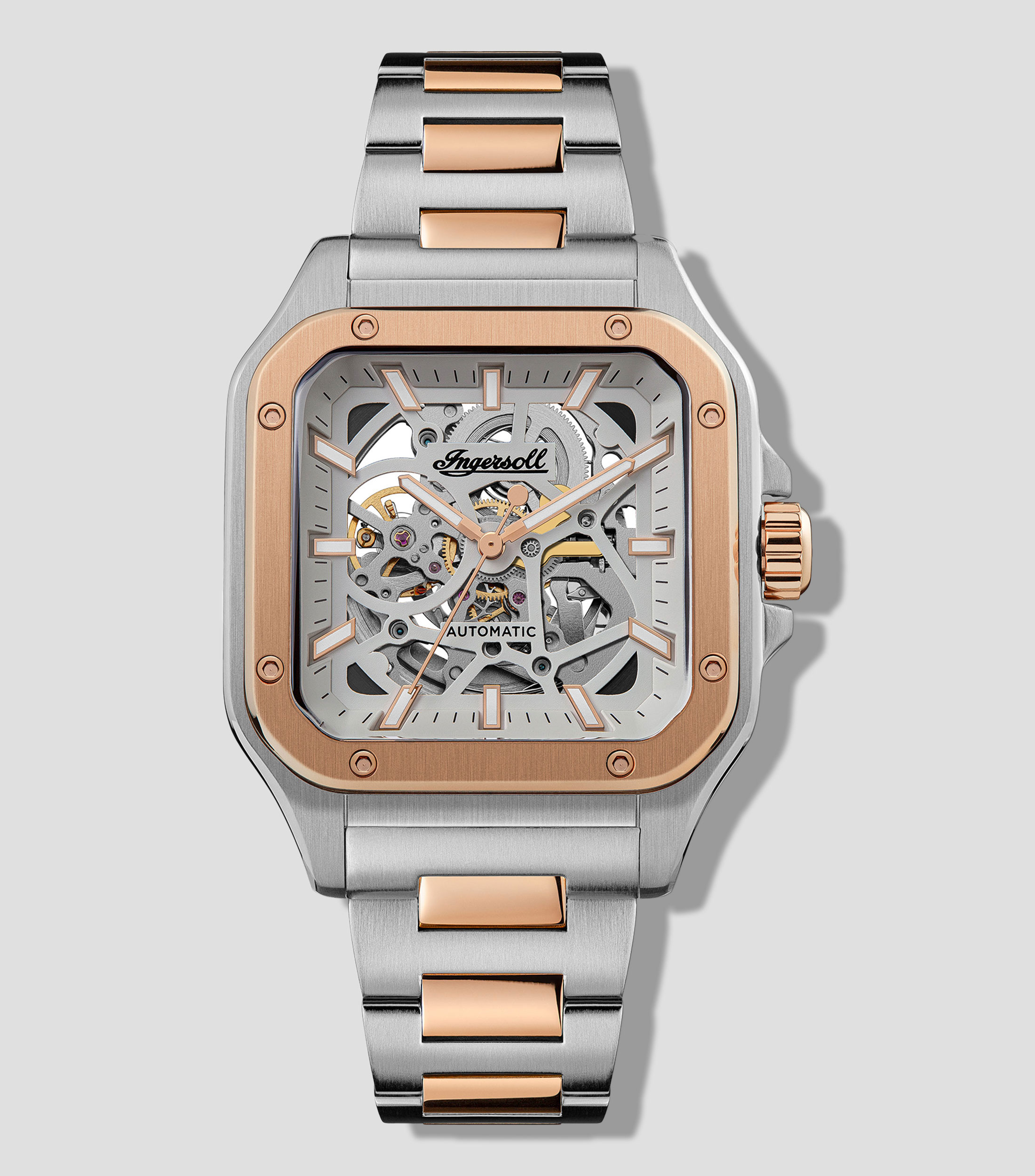 Reloj para Hombre The Ollie Casual plateado y tono oro rosa