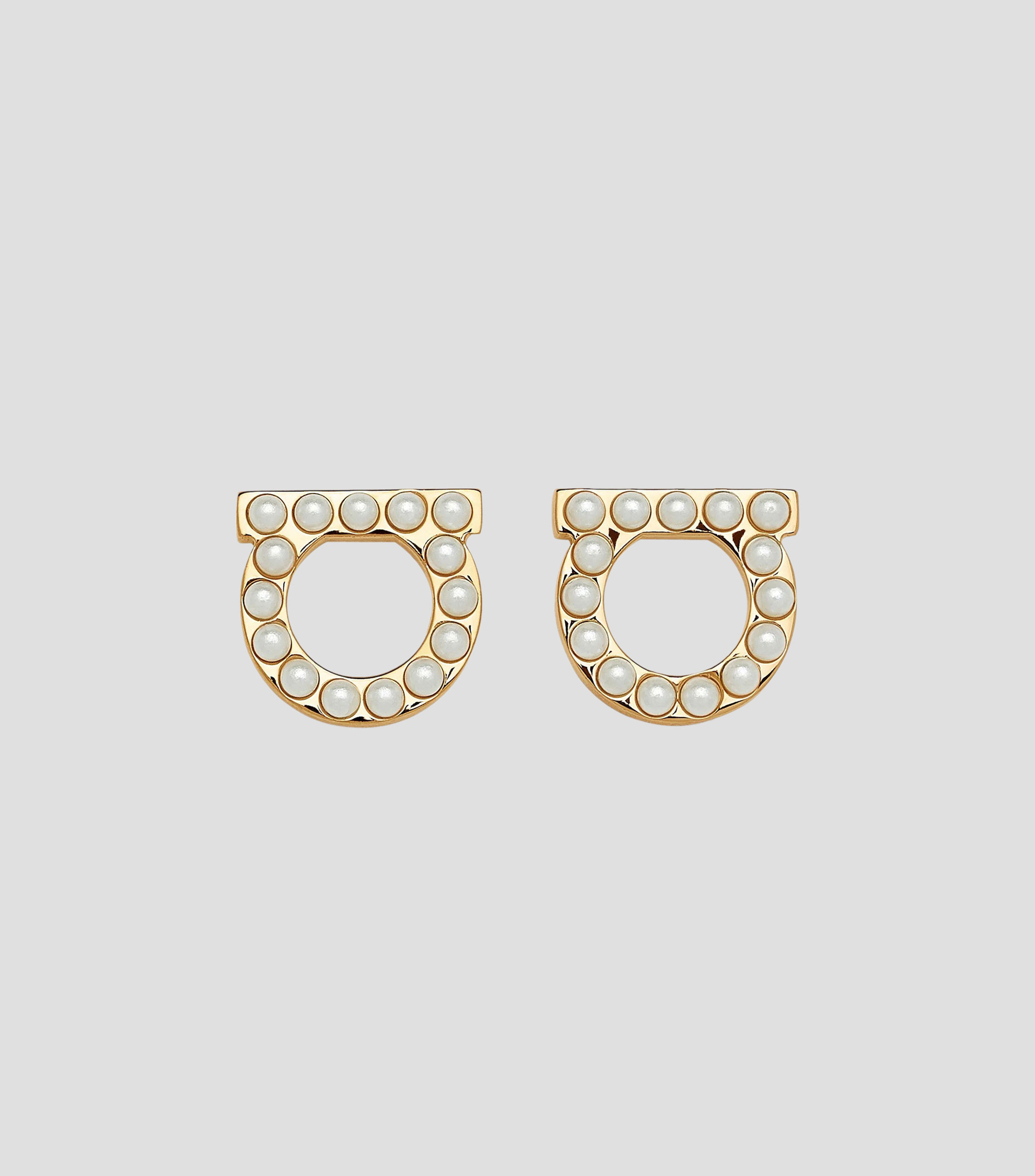 Aretes de Gancini con Perlas Mujer