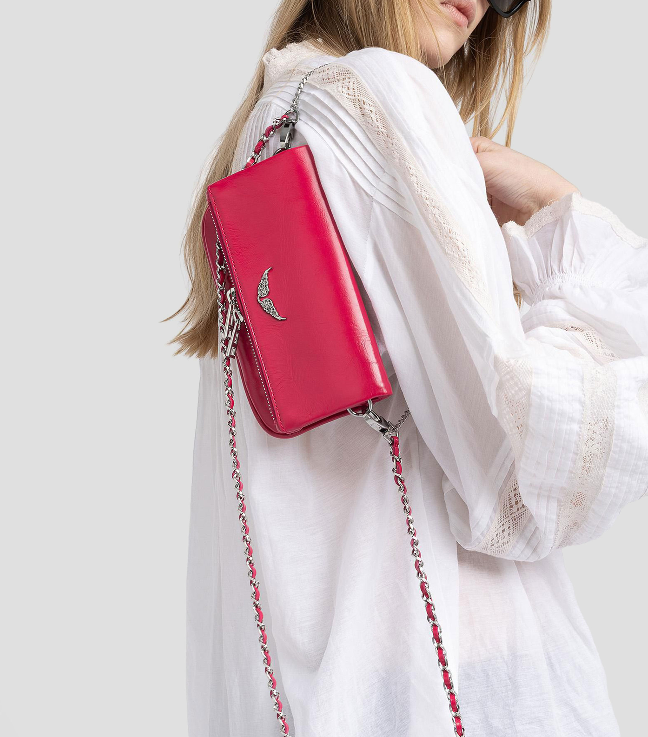 Bolsa crossbody Rock en piel liso Mujer