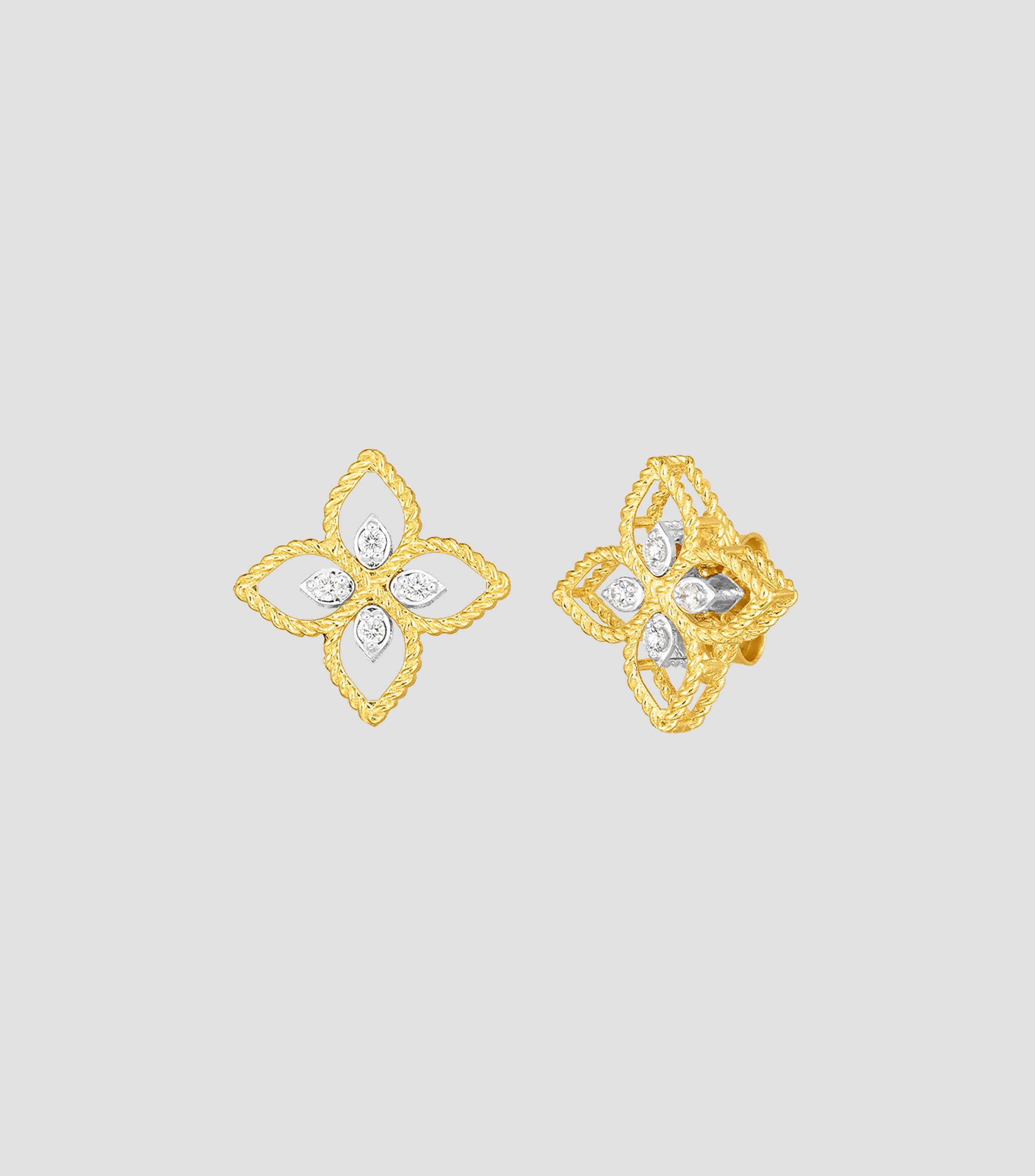 Aretes en oro amarillo 18 Kilates Principessa Mujer