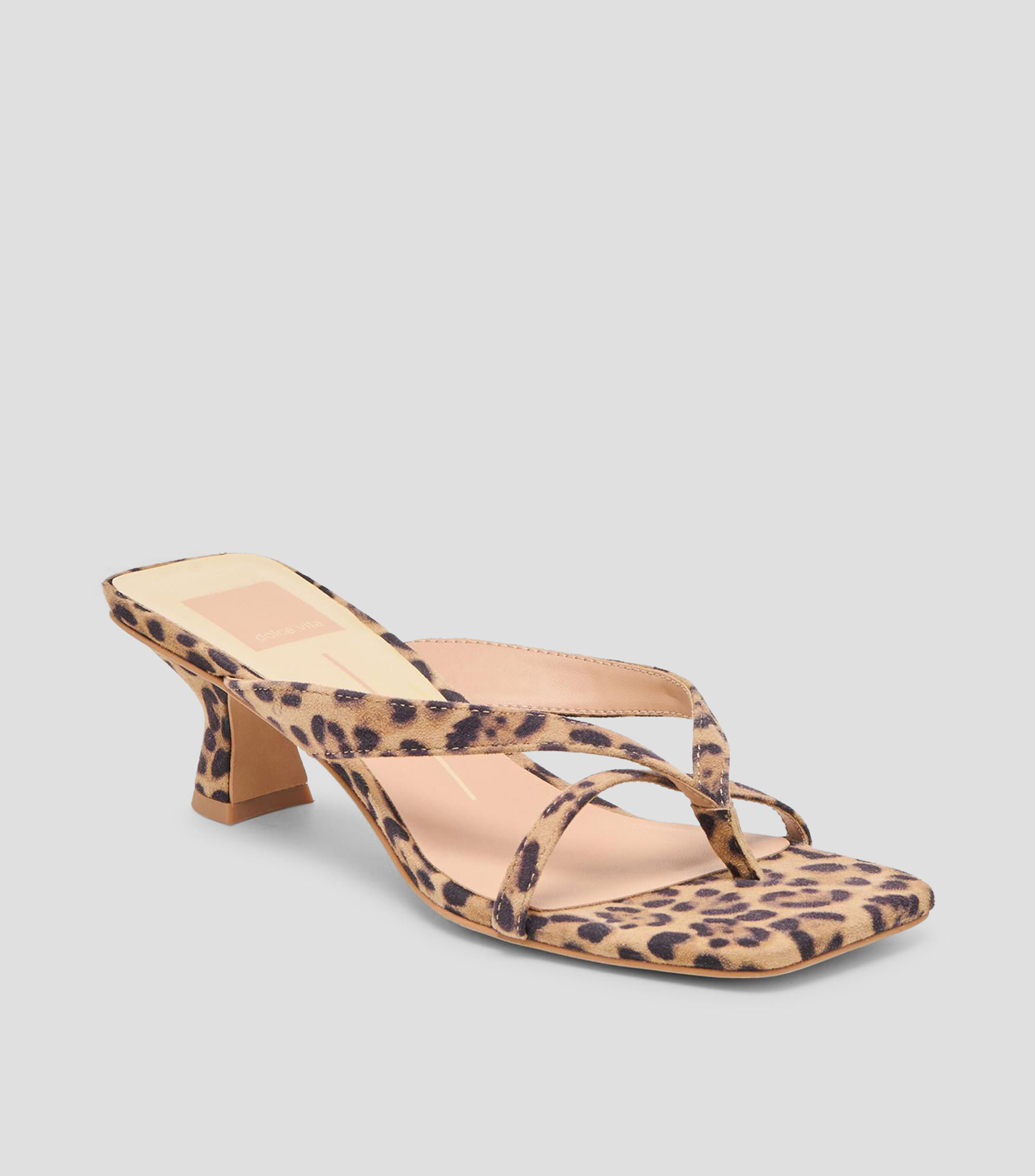 Sandalias Brevel con tacón bajo de media luna animalprint Mujer