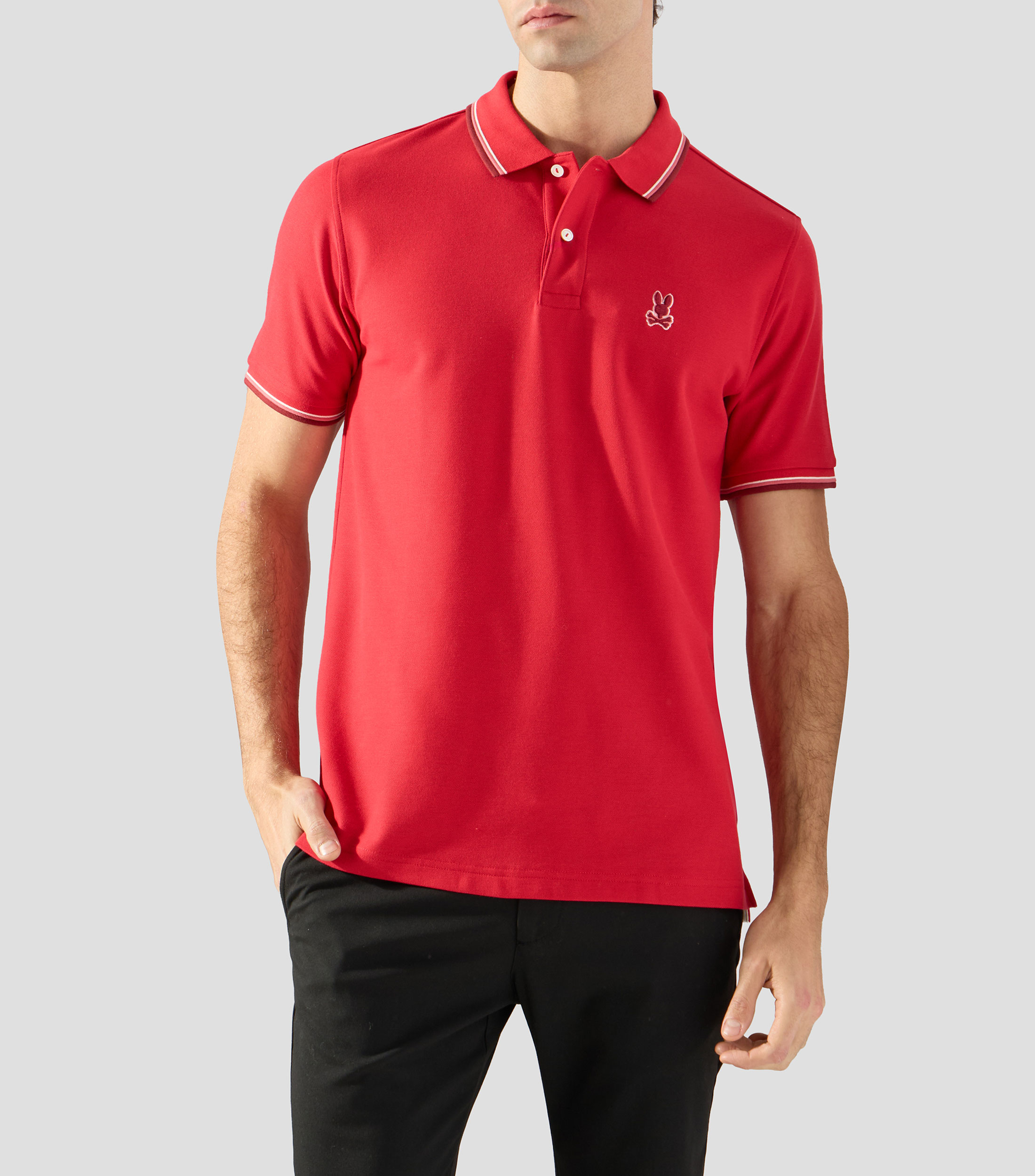 Playera tipo polo manga corta lisa Hombre