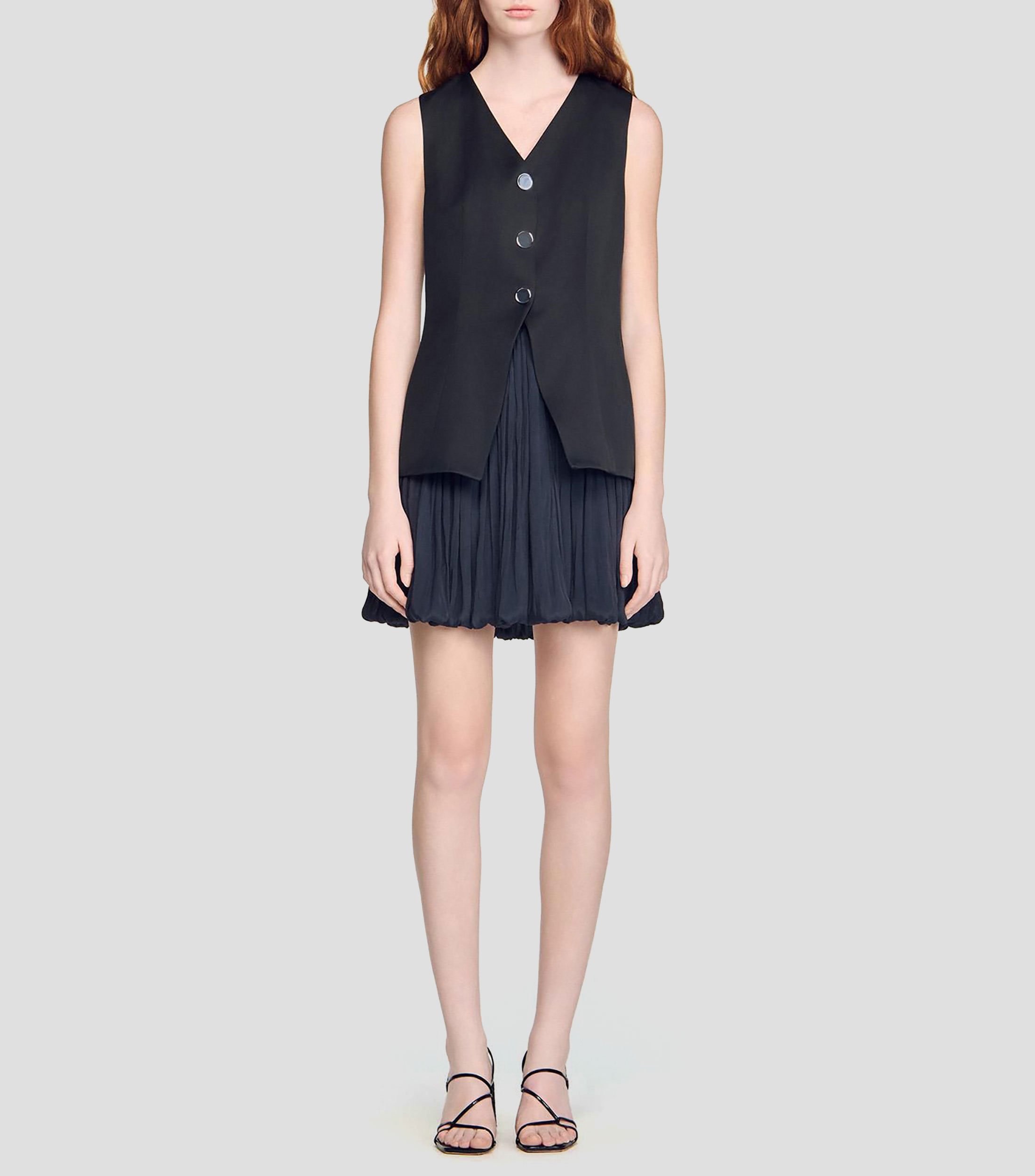 Vestido corto liso Mujer