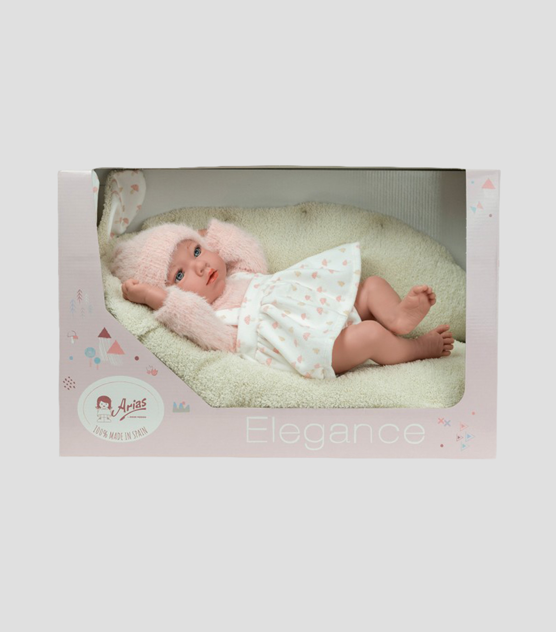 Muñeca Elegance Aria Beige con cojín