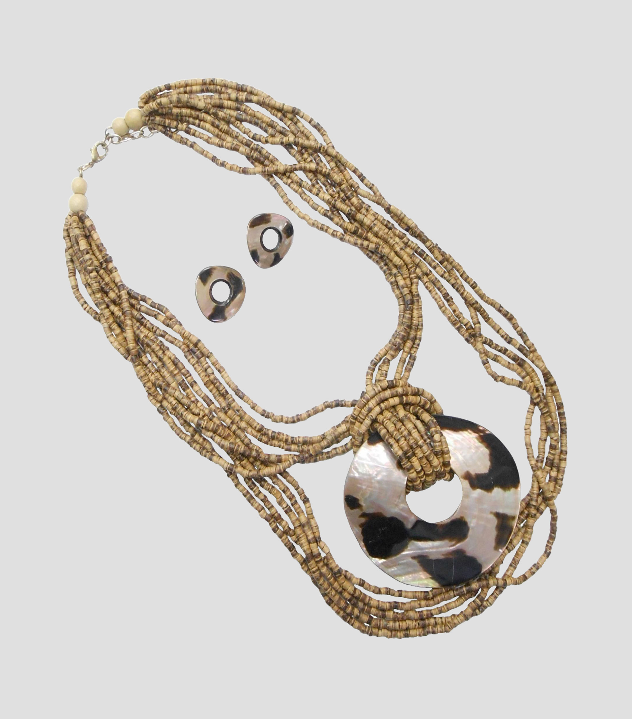 Set de collar con aretes aro Mujer