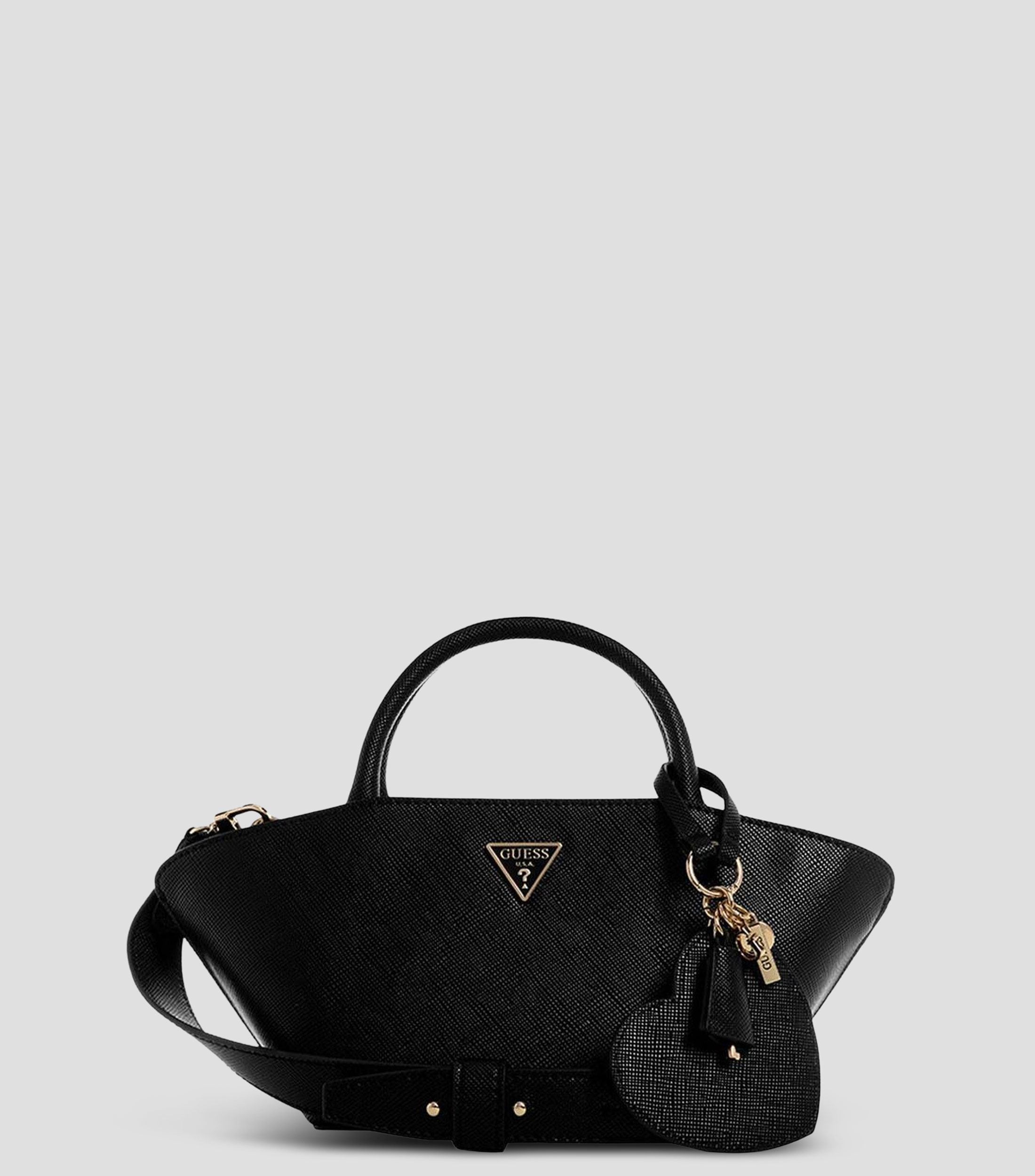 Bolsa satchel negra Bolena texturizada Mujer
