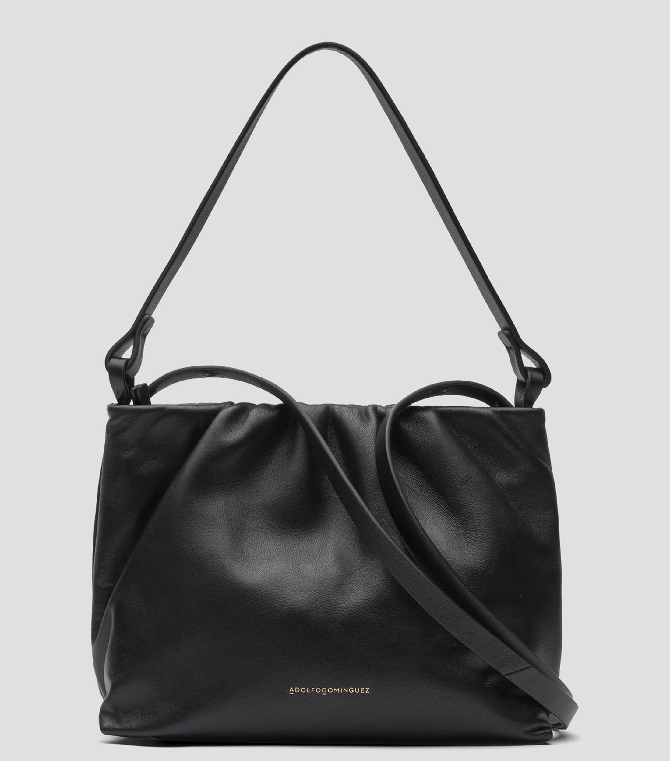 Bolsa Crossbody negra en piel lisa Mujer