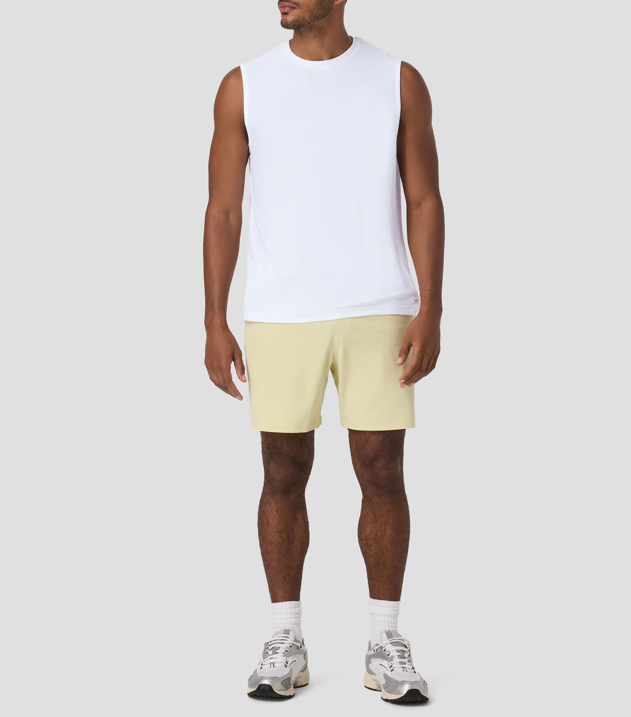 Playera de entrenamiento cuello redondo sin mangas lisa Hombre