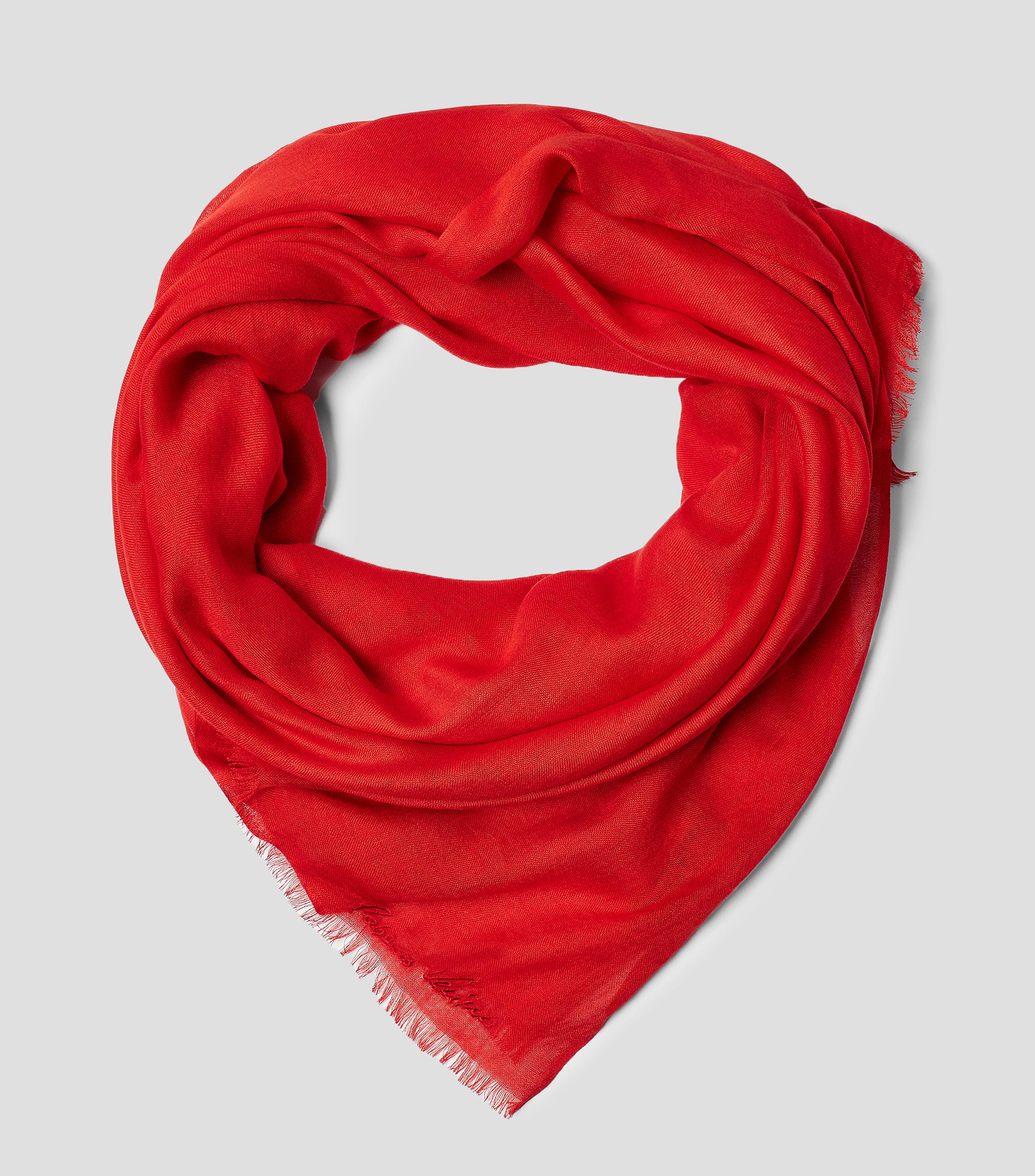 Foulard rojo liso Mujer