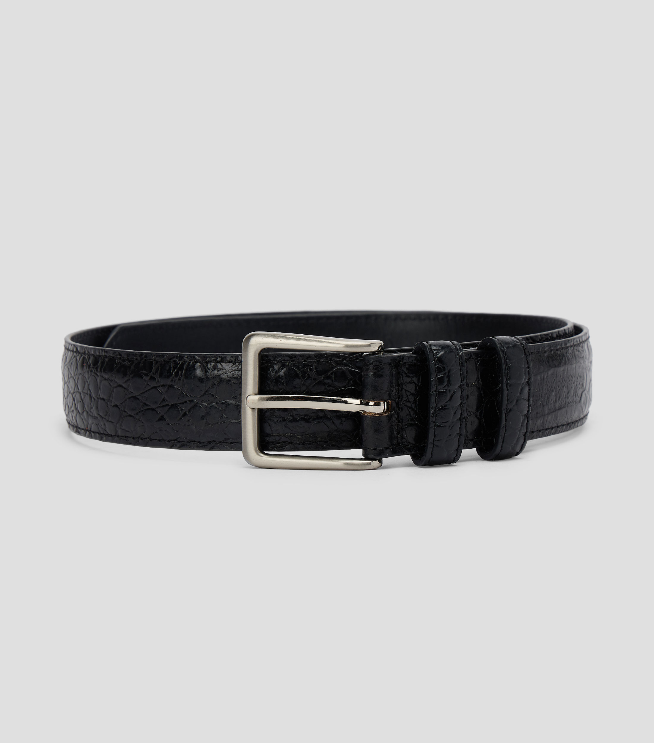 Cinturón casual liso con detalle texturizado Mujer