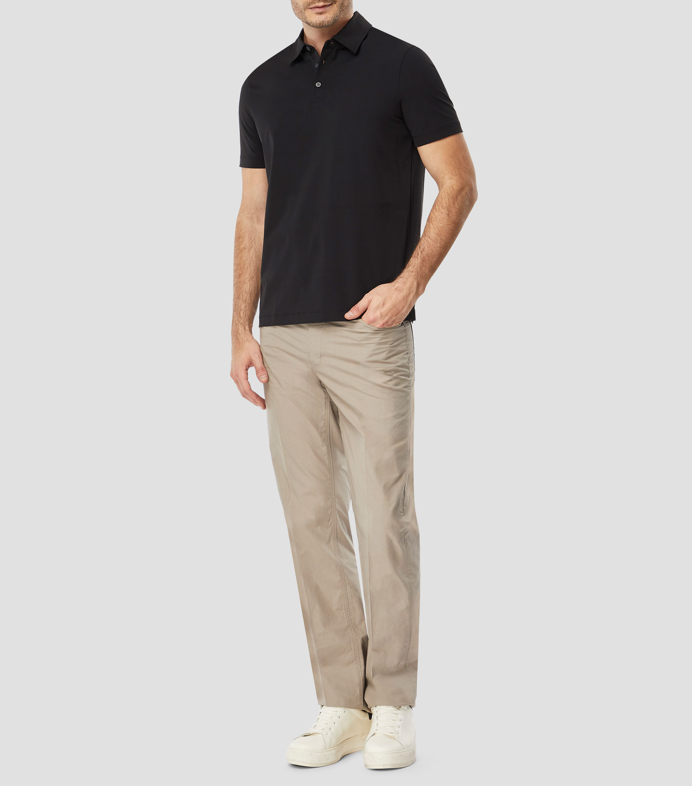 Playera tipo polo con manga corta lisa Hombre