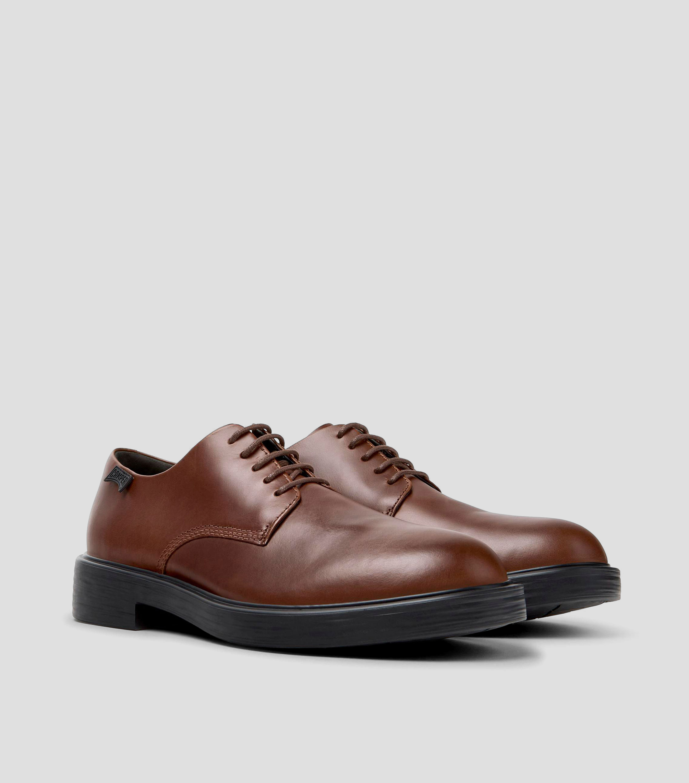 Zapatos casuales Oxford en piel con tacón bajo de media luna Hombre