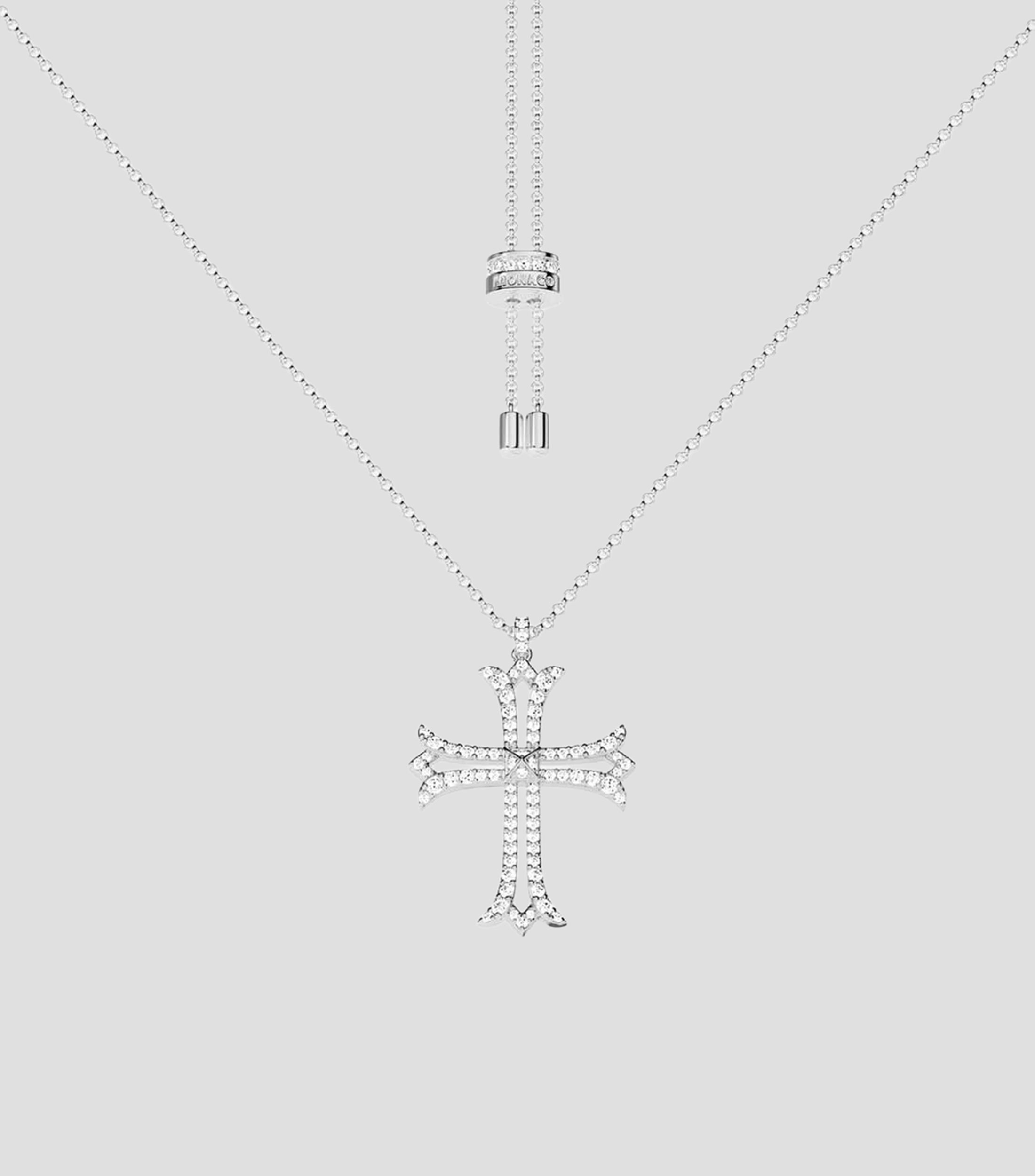 Collar en plata con incrustación de circonia Mujer