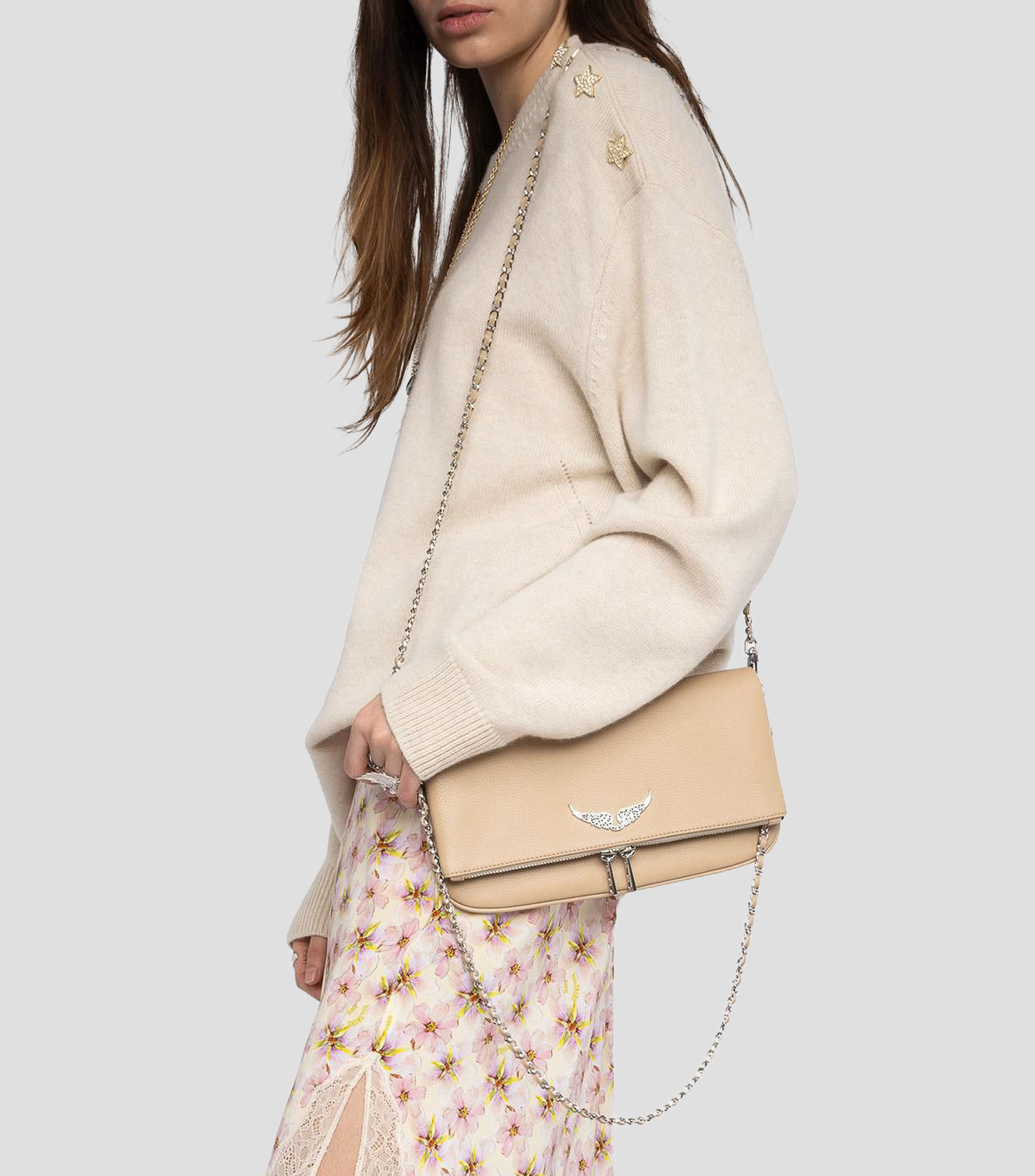 Bolsa clutch en piel Rock lisa Mujer
