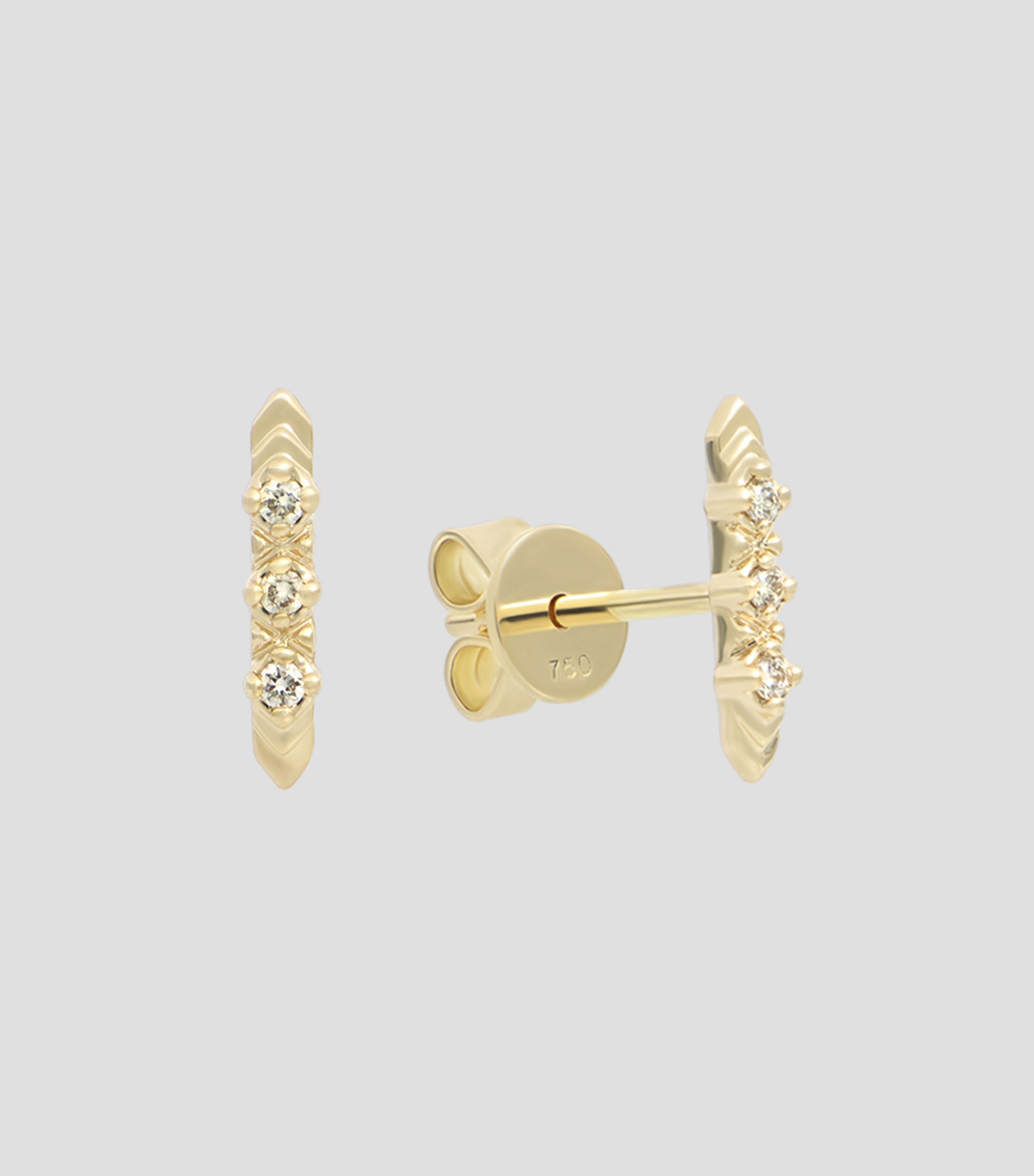 Broqueles en oro amarillo de 18 kilates con diamantes Mujer
